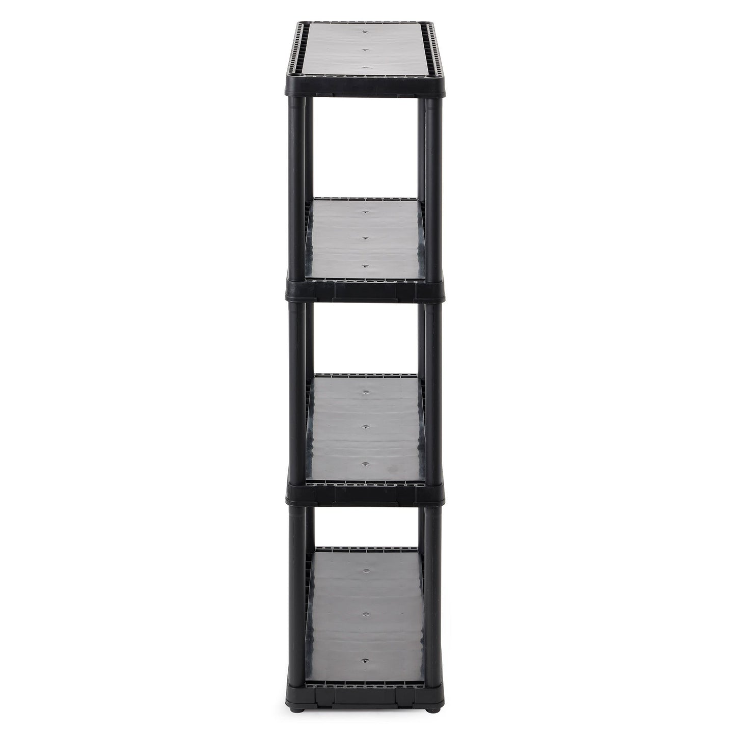 Gracious Living 4 Shelf Fixed Height Light Duty Storage Unit, Black (3 Pack)