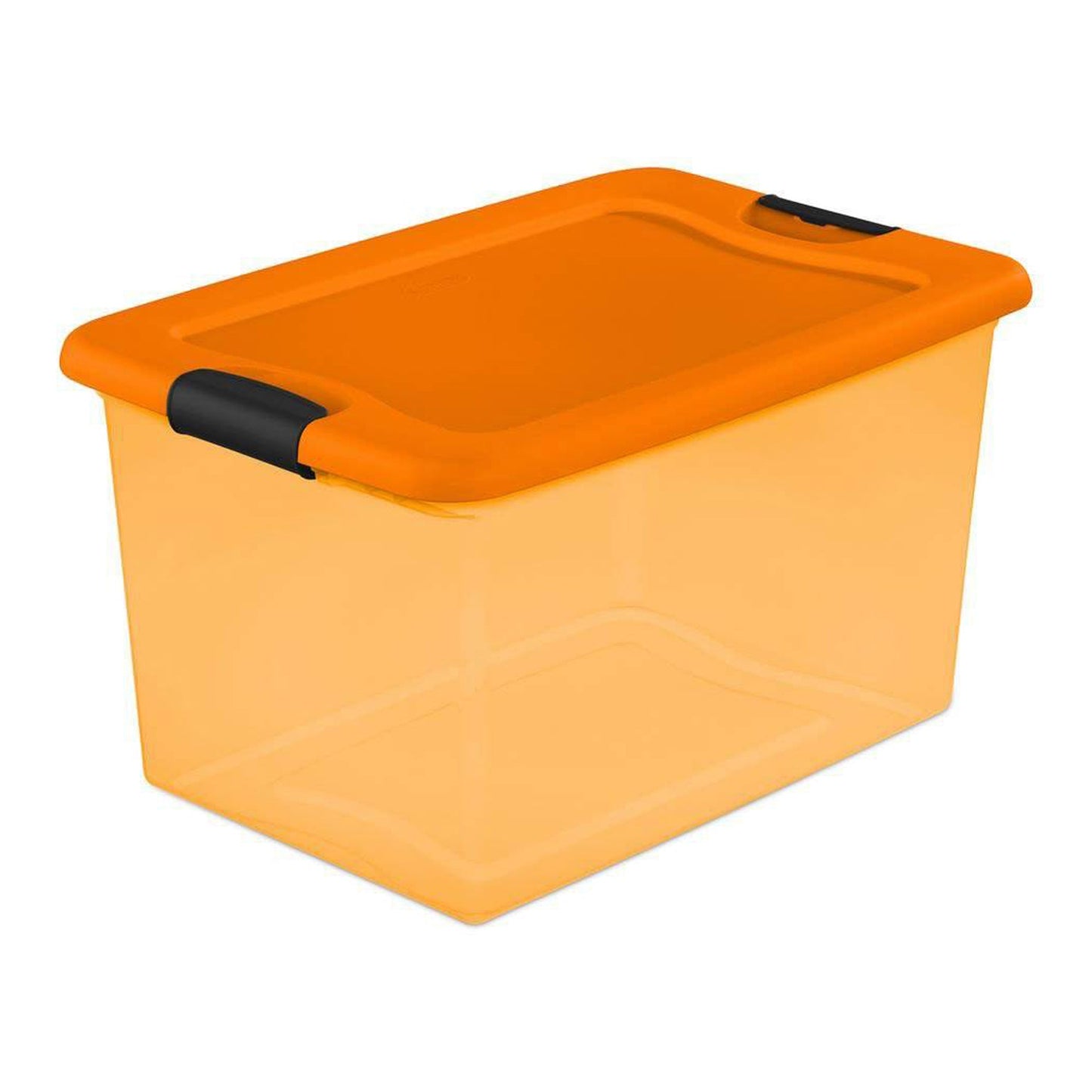 Sterilite 64 Quart Latching Plastic Storage Container, Purple & Orange (12 Pack)