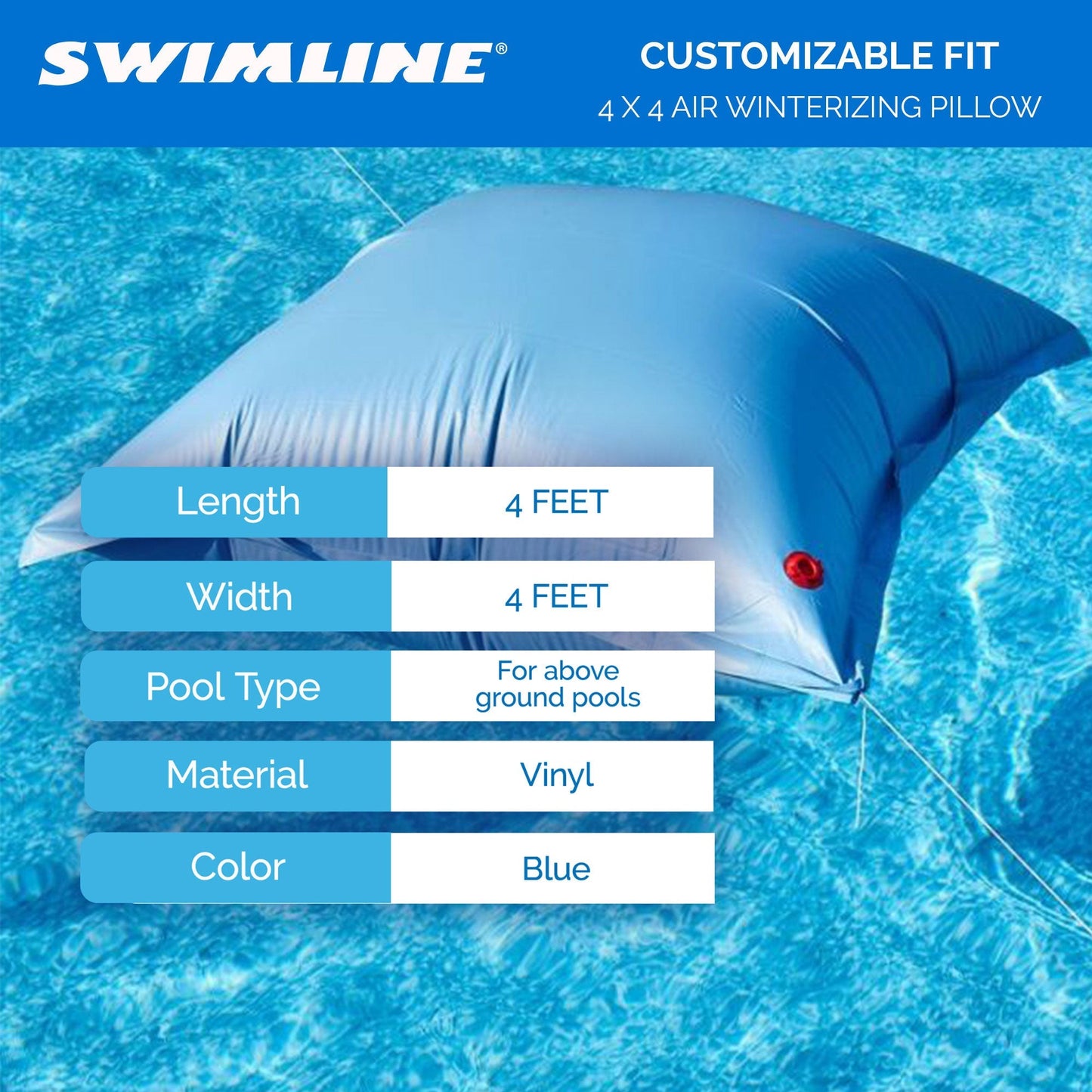 Swimline 18 Foot Round Pool Cover + 4x4 Winterizing Closing Air Pillow (2 Pack)