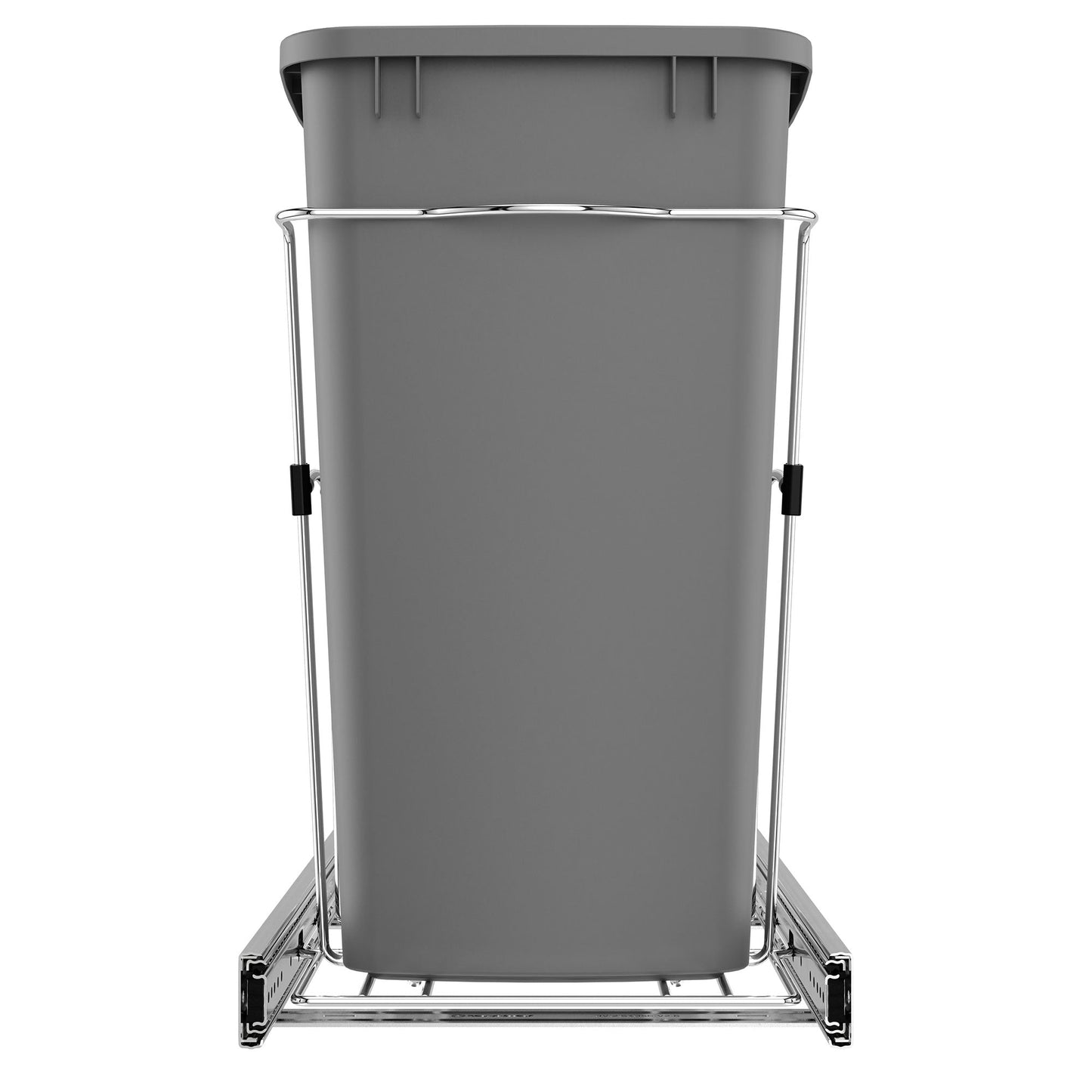 Rev-A-Shelf Pullout Trash Can 35 qt. for Kitchen Cabinets, Silver, RV-12KD-17C S