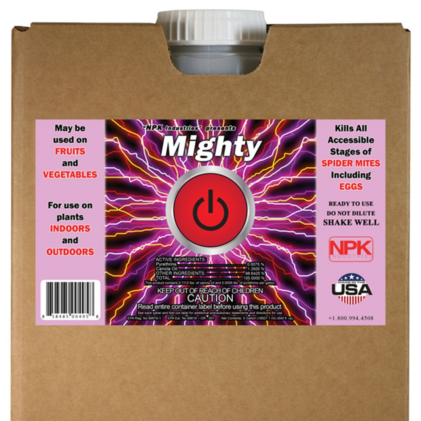 Hydrofarm OG6130 NPK Industries Mighty Spider and Mite Control Spray for Plants