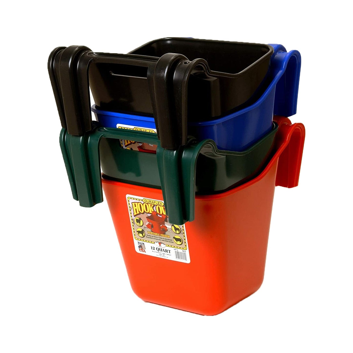 Little Giant HF12BLACK Heavy Duty 12 Quart Mountable Plastic Hook Feeder, Black