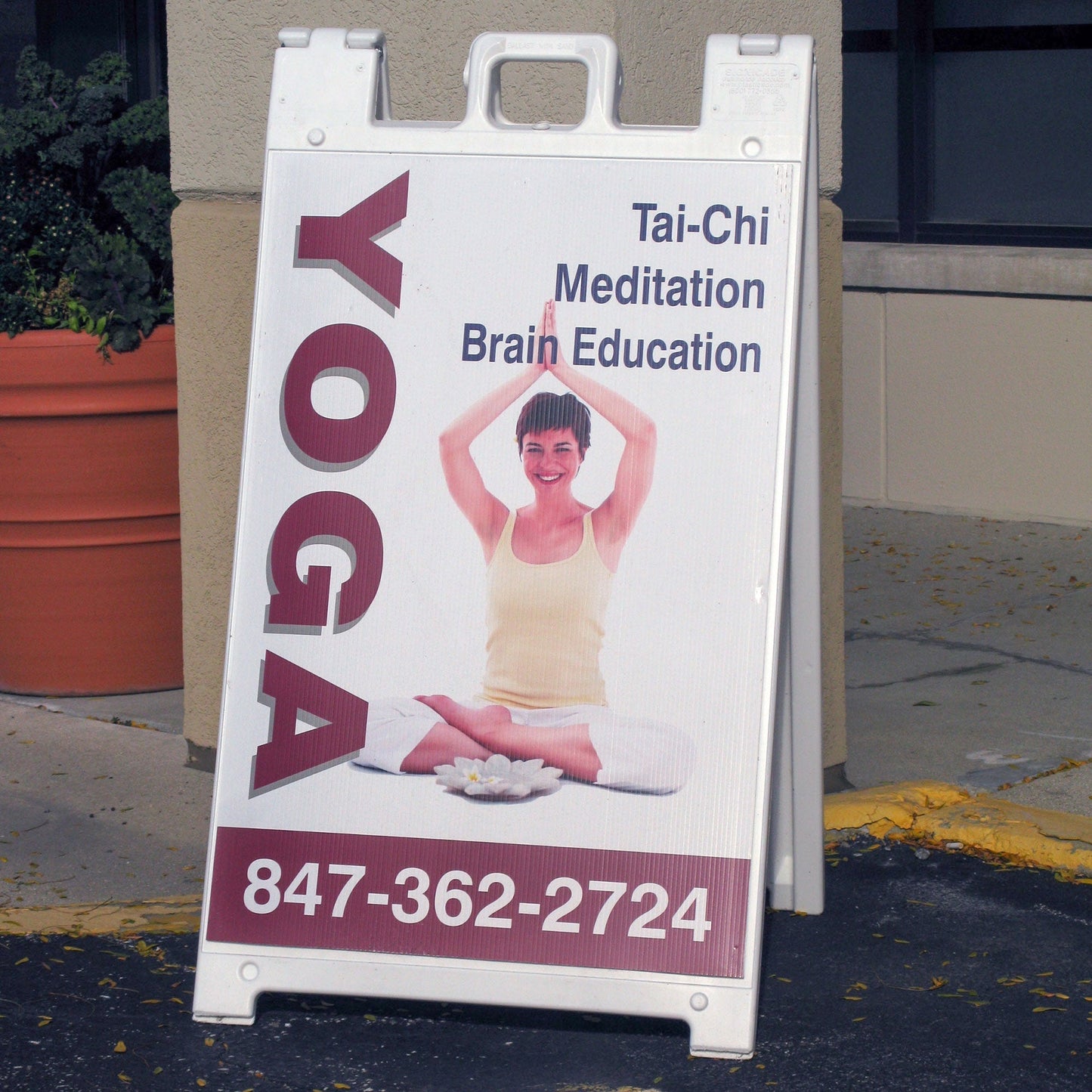 Plasticade Signicade Portable Folding Sidewalk Double Sided Sign Stand, White