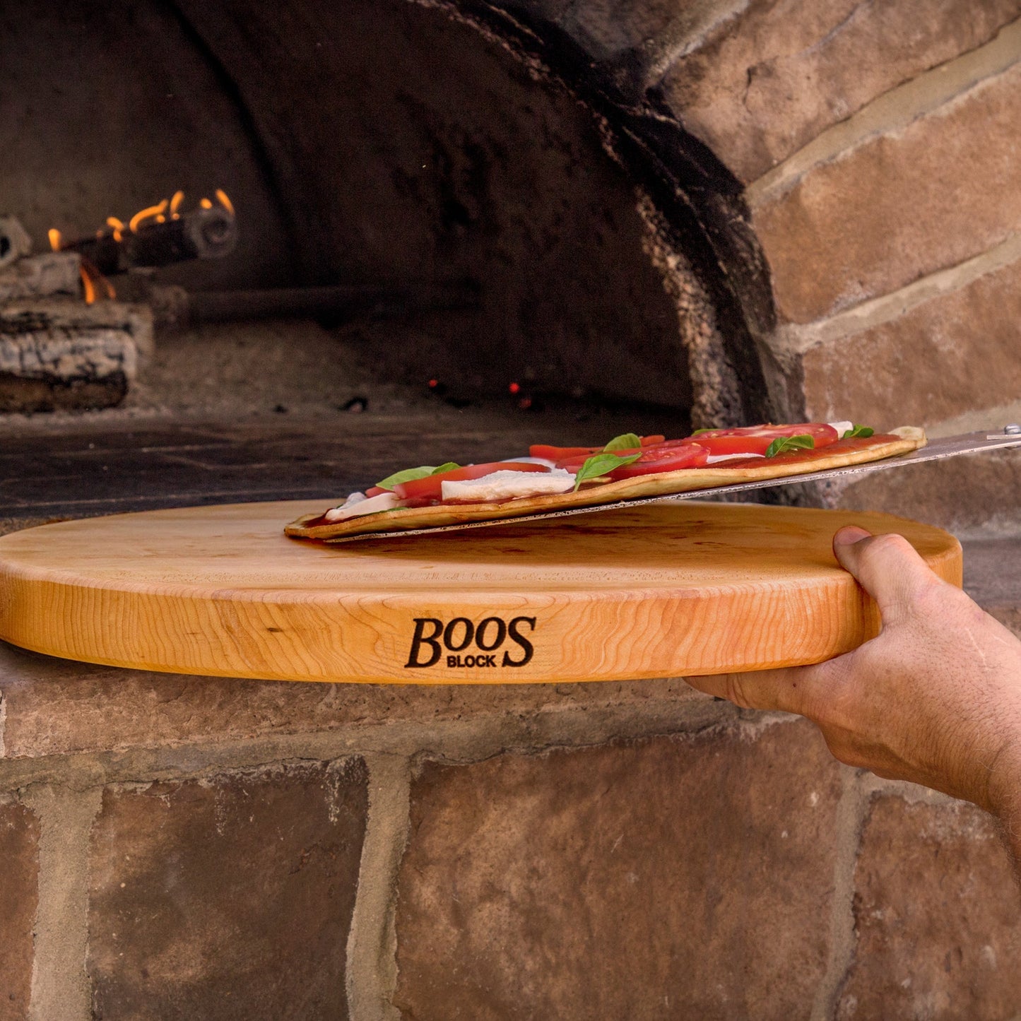 John Boos Maple Wood End Grain Round Cutting Board for Kitchen, 18" x 18" x 1.5"