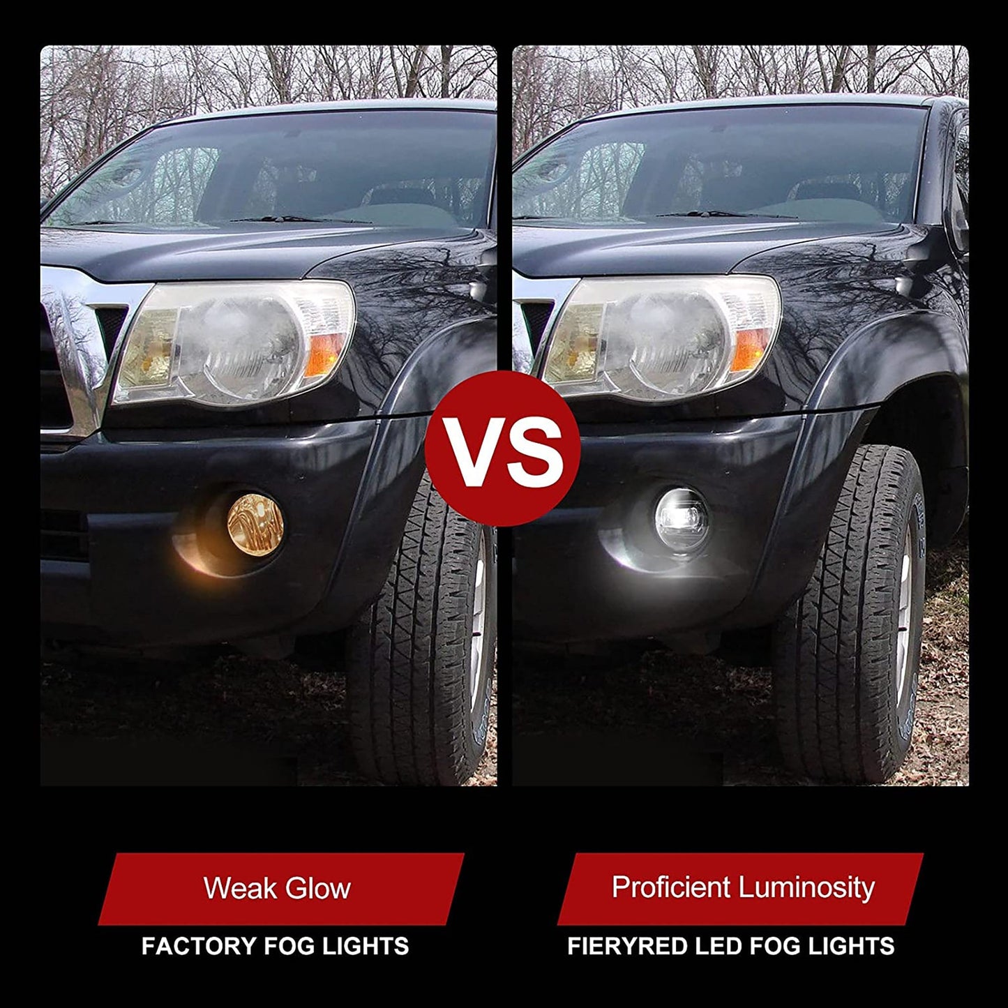 Fieryred LED Fog Light, Compatible w/ Tacoma, Tundra, & Solara, Bumper Placement - Find Fresh Goods