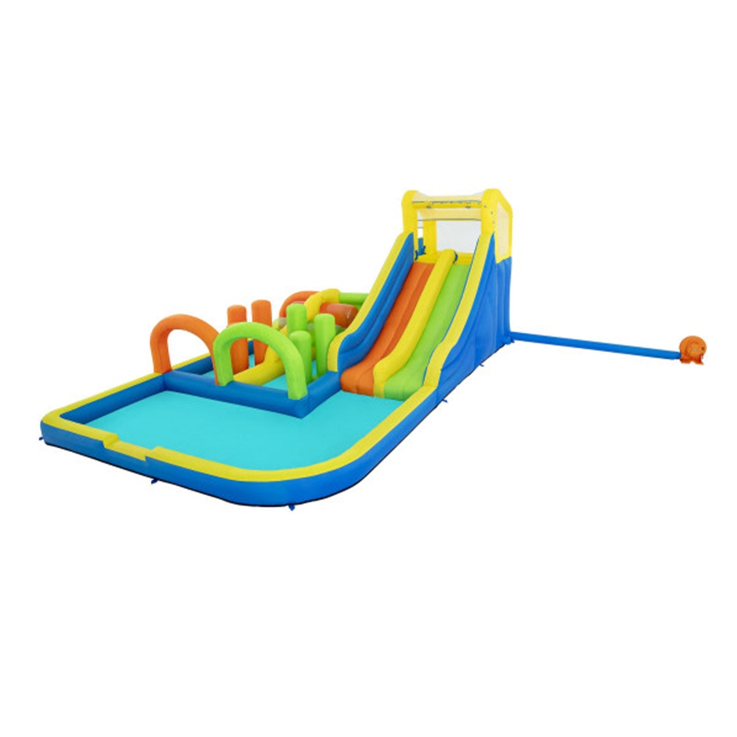 Bestway H2OGO! AquaRace Kids Inflatable Outdoor Water Slide Park with Air Blower