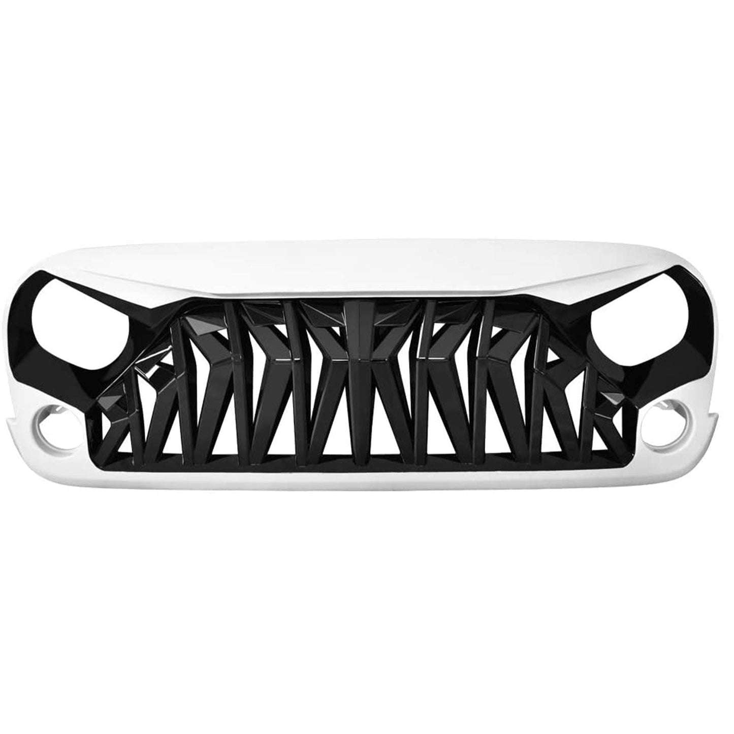 AMERICAN MODIFIED Front Shark Grille for 2007 to 2018 Jeep Models, White & Black - Find Fresh Goods
