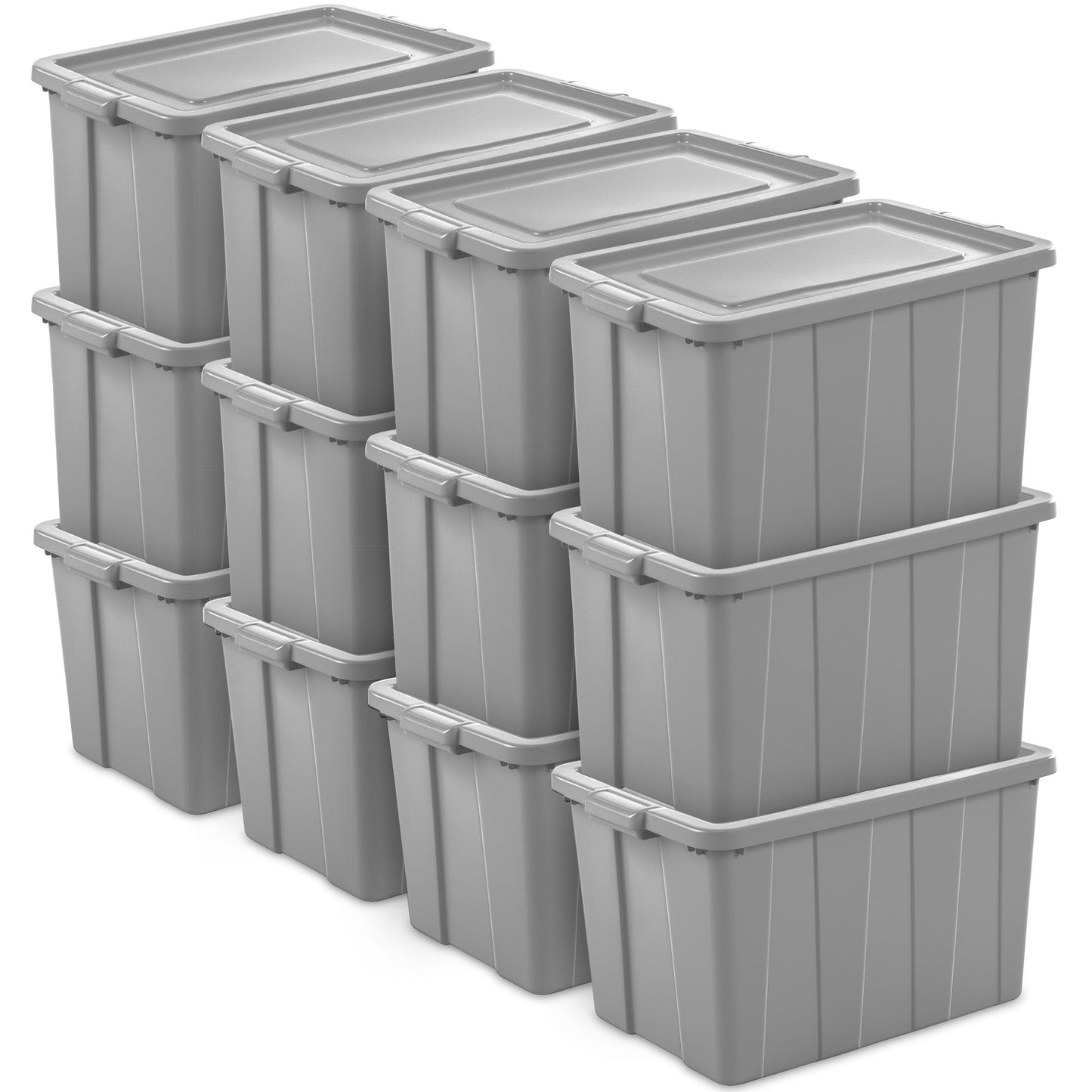 Sterilite Tuff1 30 Gallon Plastic Storage Tote Container Bin with Lid (16 Pack)