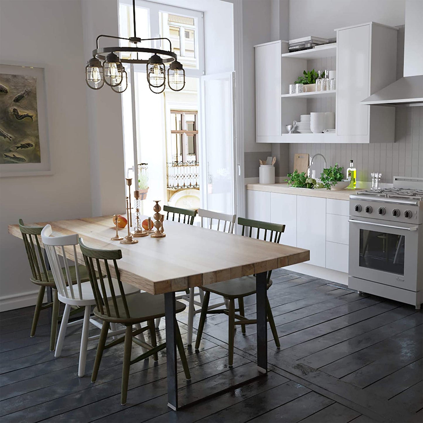 Hunter Fan Company Starklake 6 Bulb Rustic Hanging Chandelier, Noble Bronze