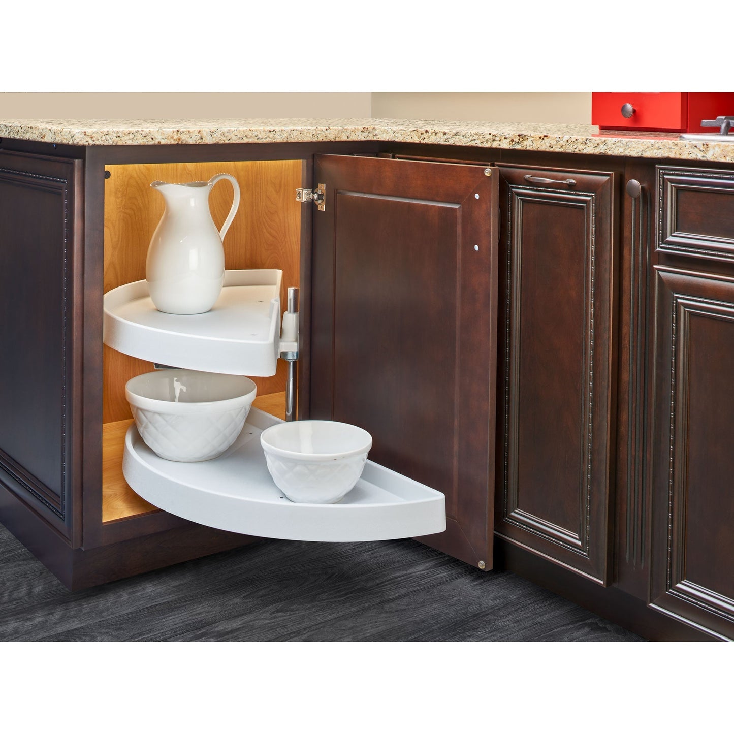 Rev-A-Shelf 39" Lazy Susan Half-Moon Polymer Two-Tier Blind Cabinet 6882-39-11-570