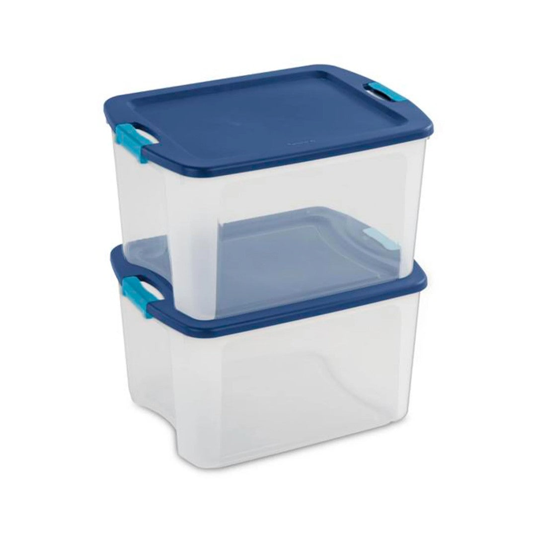 Sterilite 18 Gallon Stackable Latch and Carry Storage Container, Clear (6 Pack)
