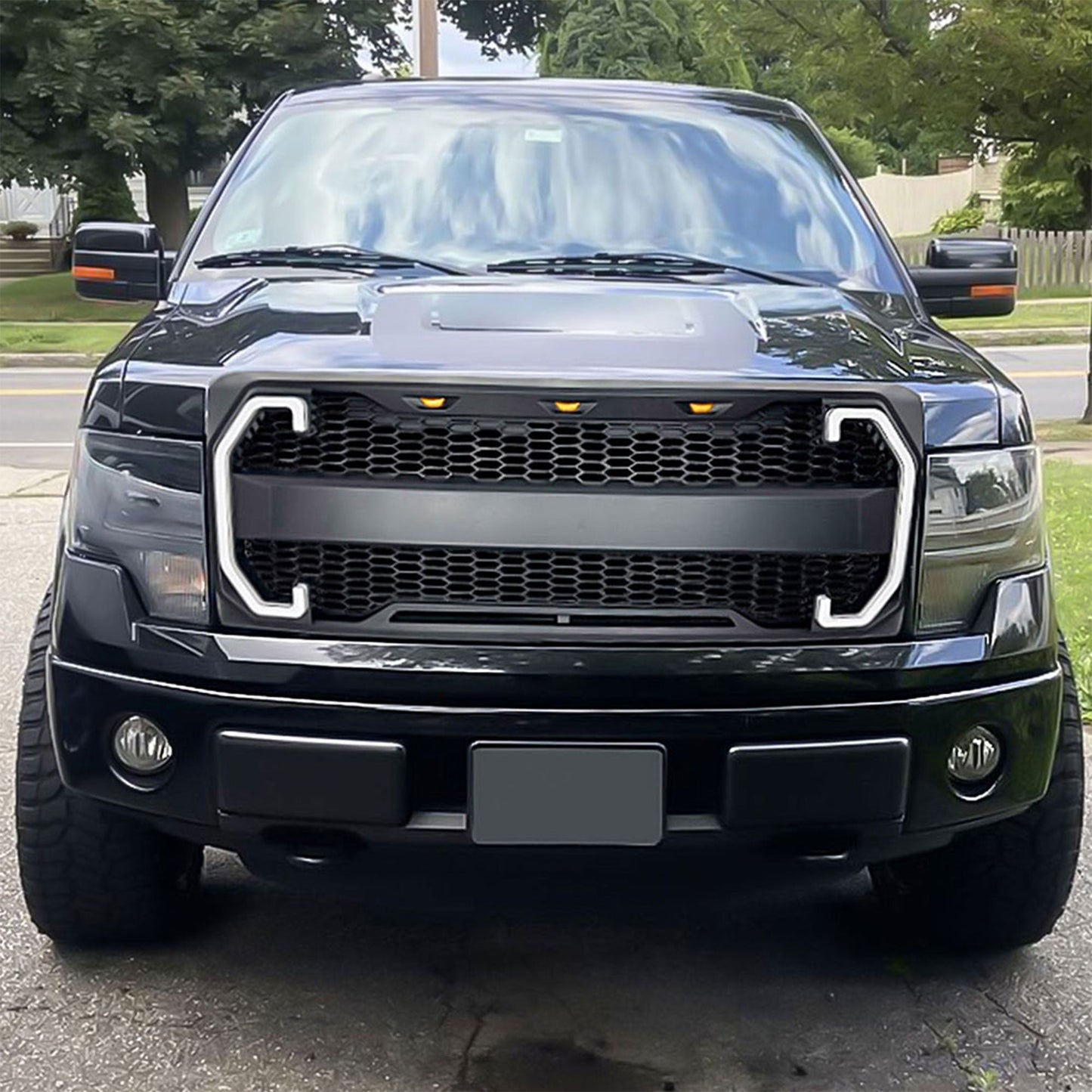 AMERICAN MODIFIED Raptor Style Mesh Grille w/Turn Lights for 2009-2014 Ford F150 - Find Fresh Goods