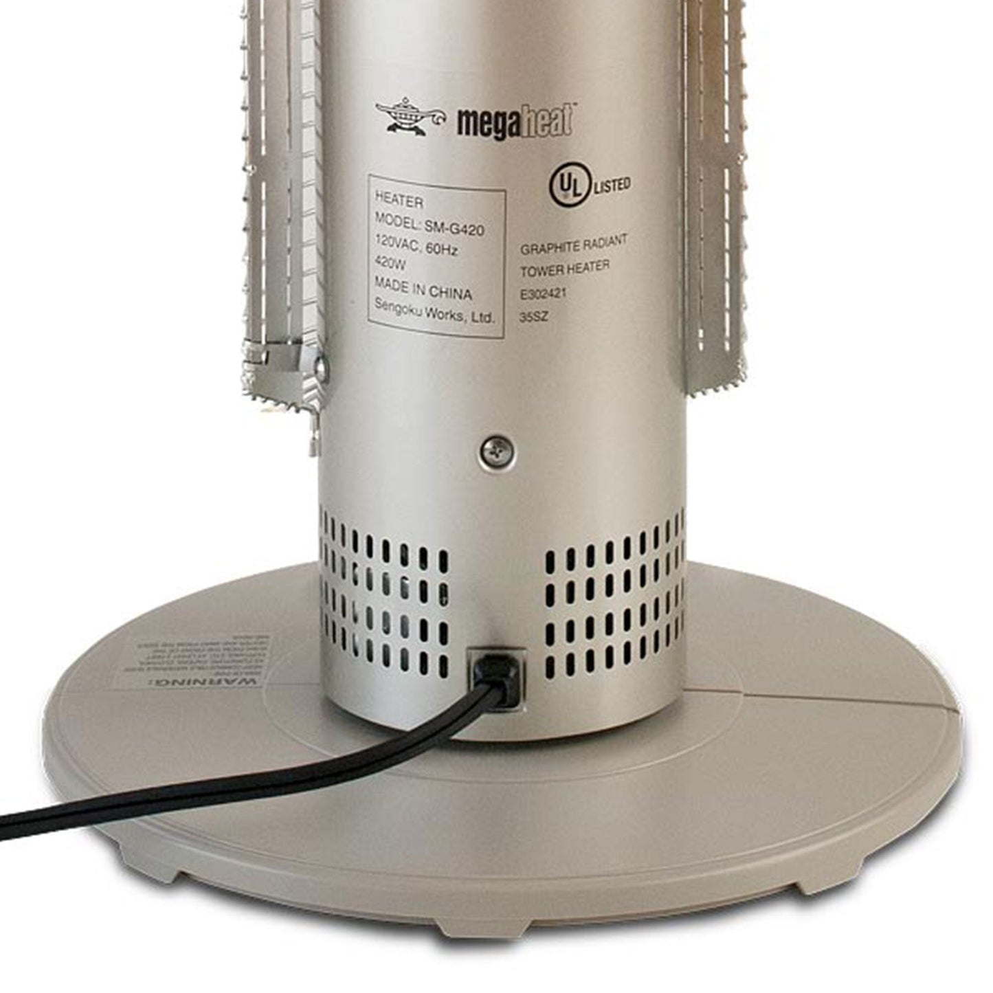 Sengoku HeatMate Portable Instant Heat Graphite Tower Electric Heater, Champagne