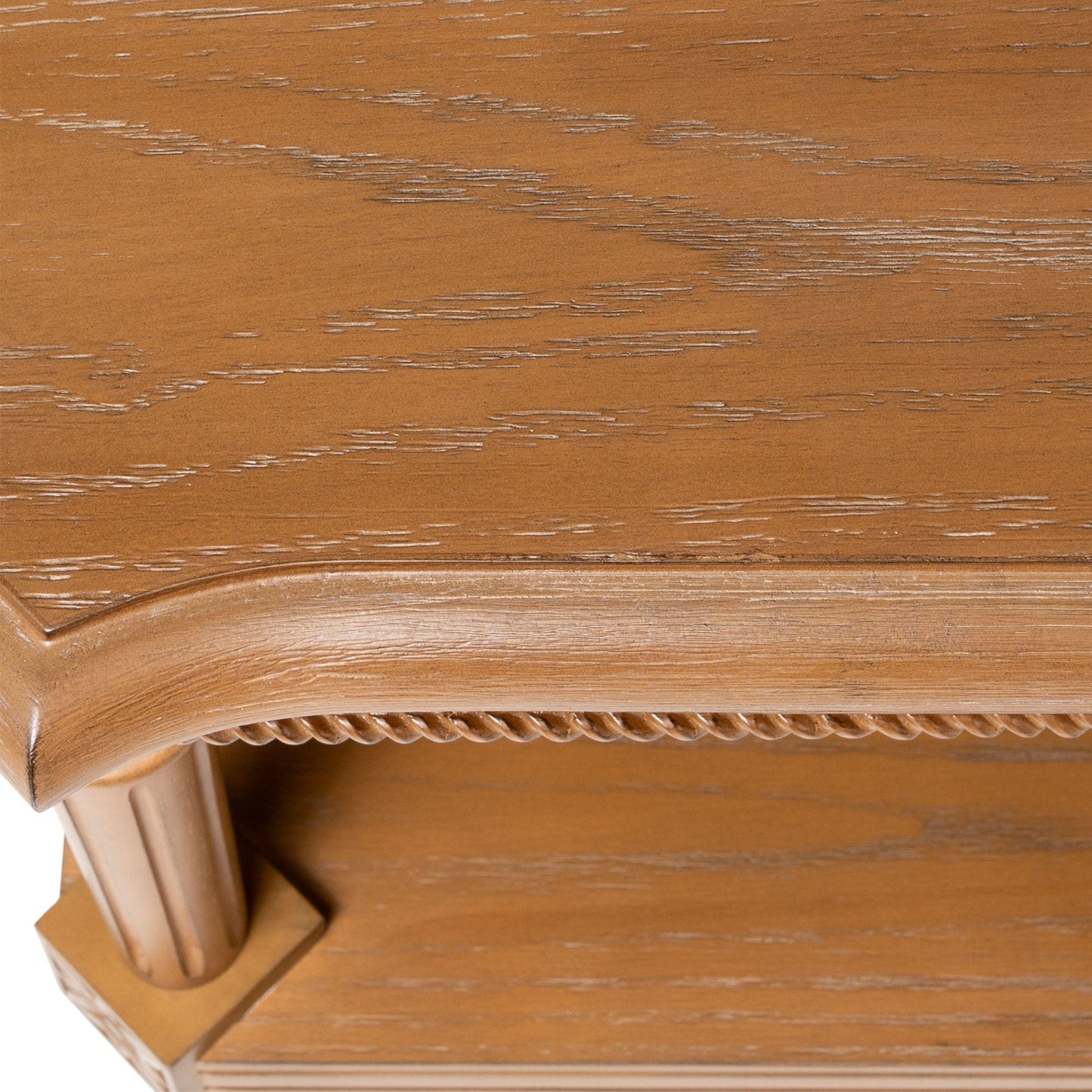 Maven Lane Pullman Traditional Square Wooden Side Table, Antiqued, Set of 3