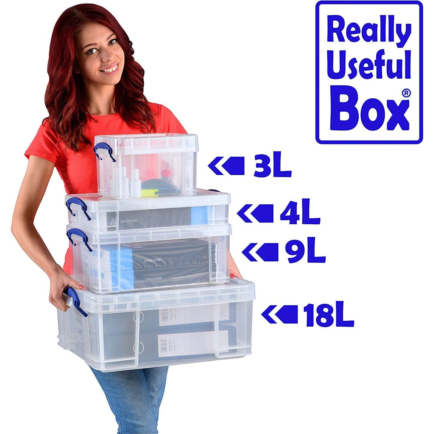 Really Useful Box 4L Plastic Storage Container w/Snap Lid & Clip Lock Handles