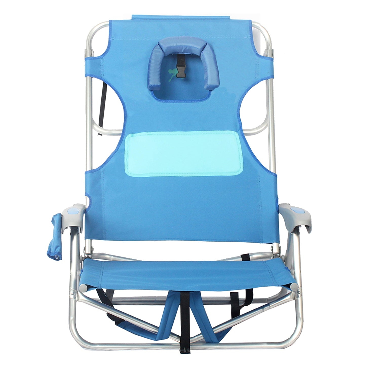 Ostrich 3N1 Reclining Chair and Ladies Comfort On-Your-Back Beach Chair, Blue