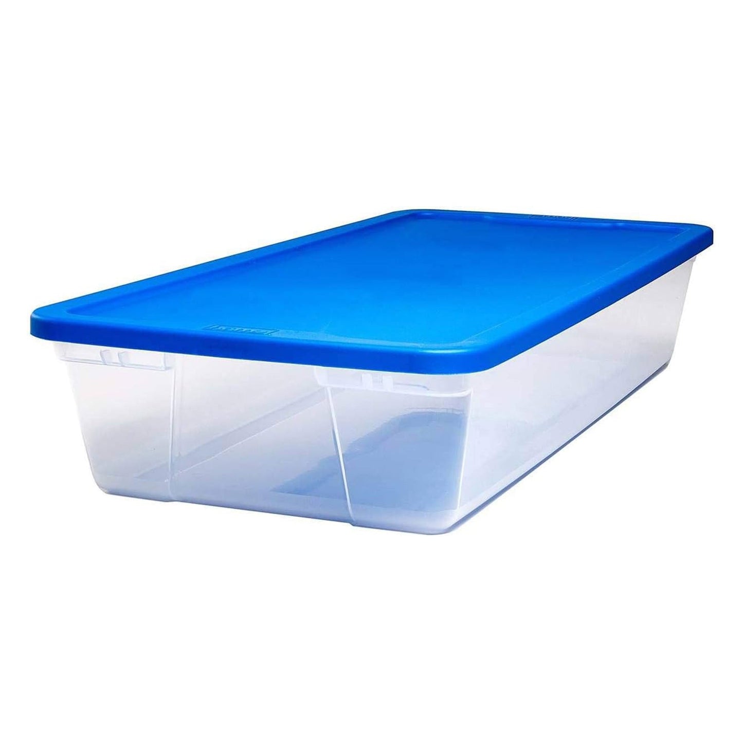 Homz Snaplock 41 Qt Stackable Plastic Storage Container w/ Lid, 2 Pack, Blue