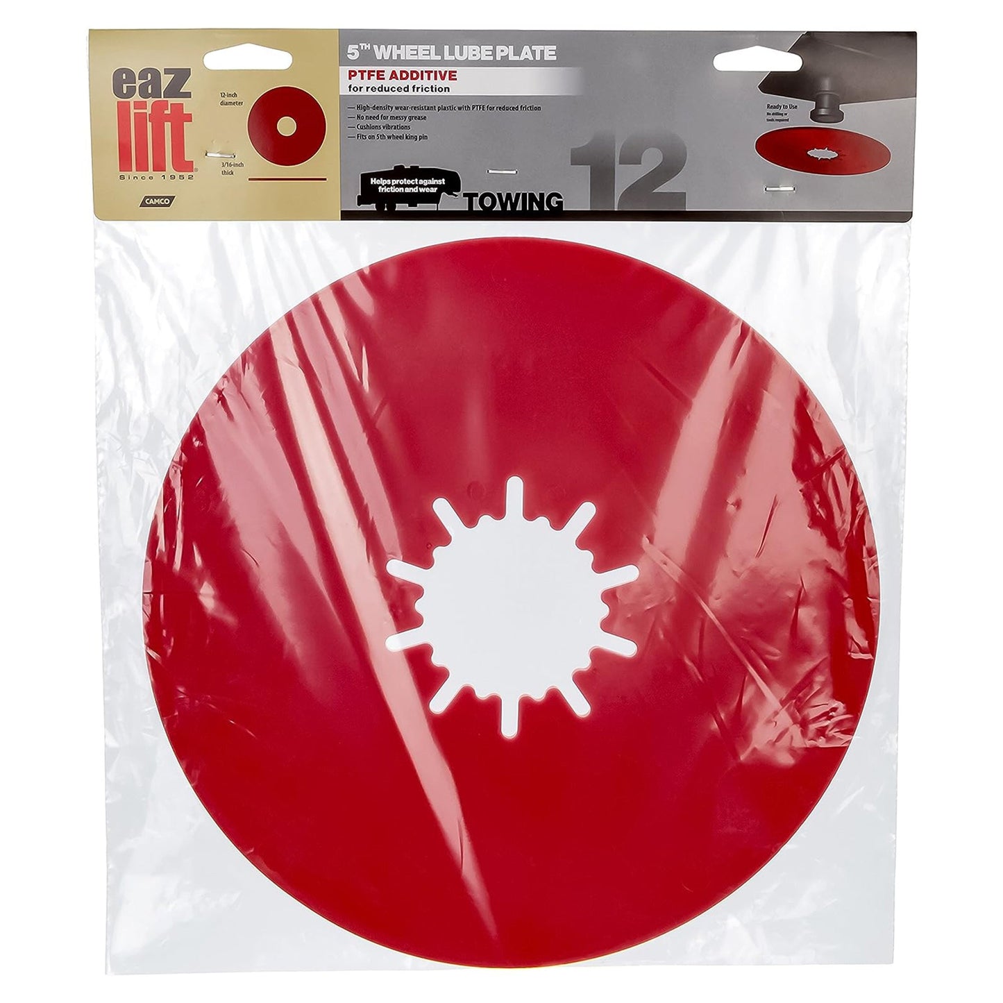 EAZ LIFT 44678 12 Inch Premium Fifth Wheel Lube Plate for Trailers & Towing, Red - Find Fresh Goods