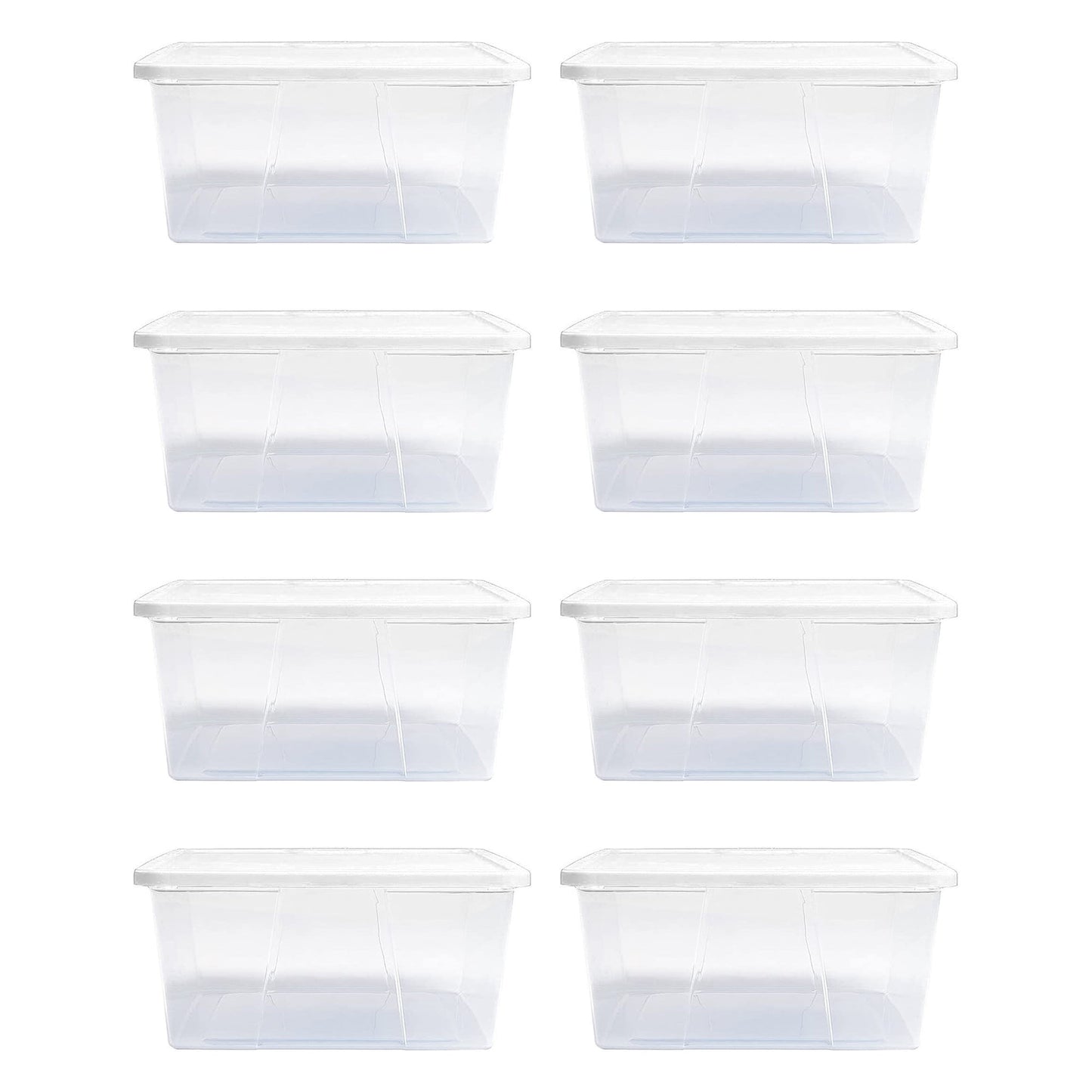 Homz 12 Qt Snaplock Clear Plastic Storage Container Bin with Secure Lid (8 Pack)