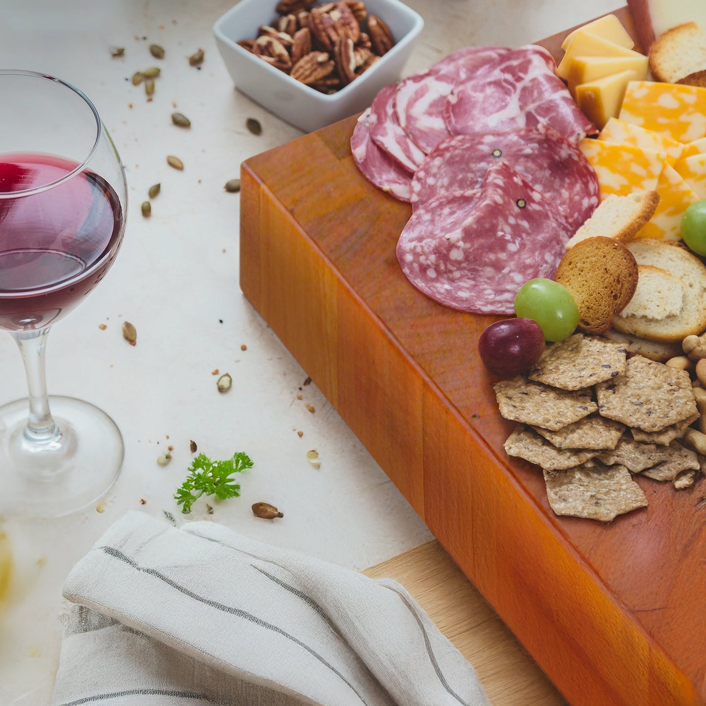 John Boos Small Cherry Wood End Grain Cutting Board for Kitchen, 14" x 14" x 3"