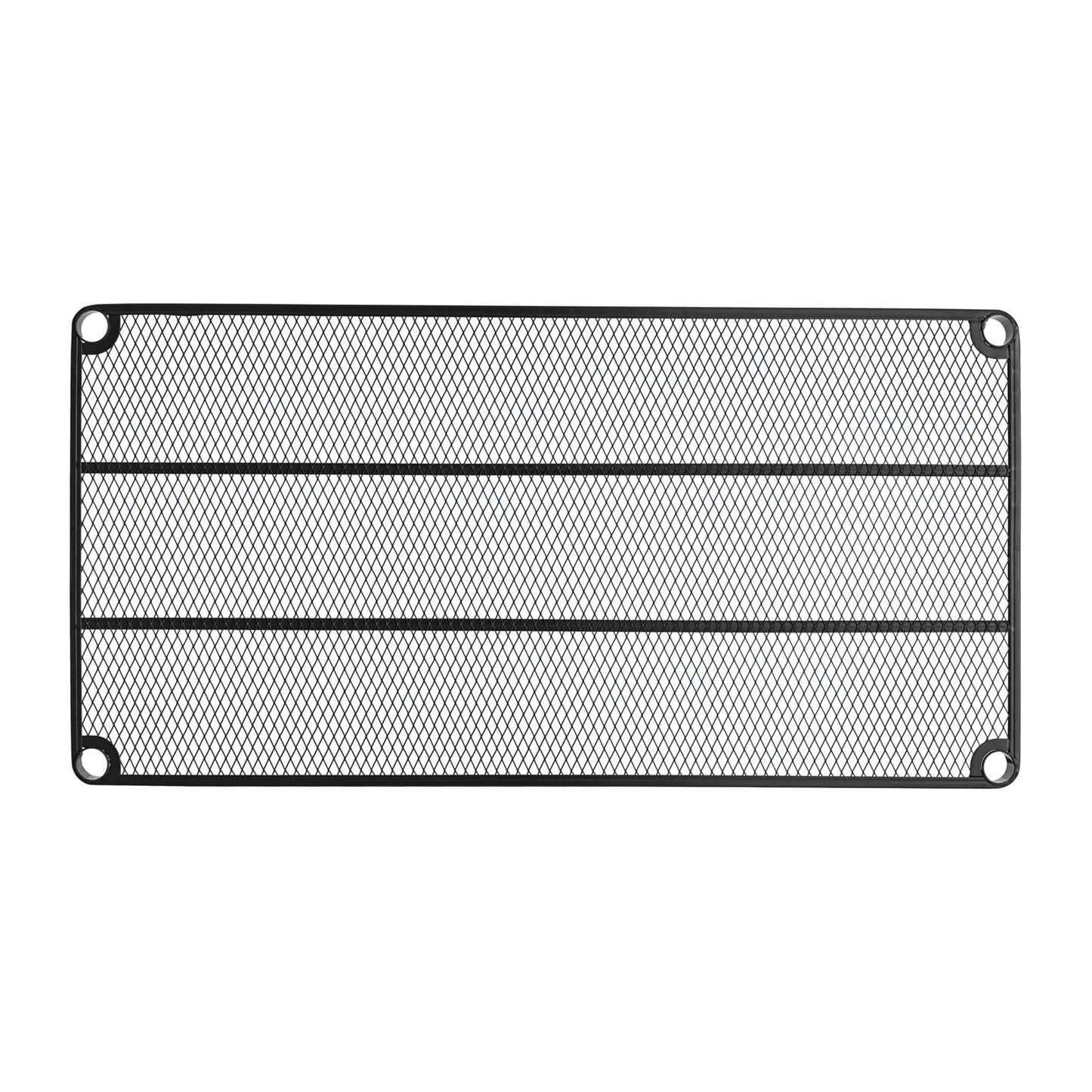 Design Ideas MeshWorks Metal Storage Utility Wood Top Shelving Unit Rack, Black