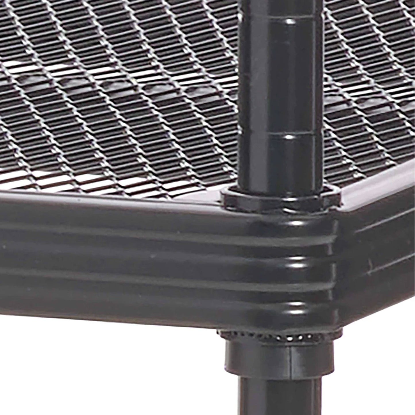 Design Ideas MeshWorks 2 Tier Full Size Metal Storage Shelving Unit Rack, Black