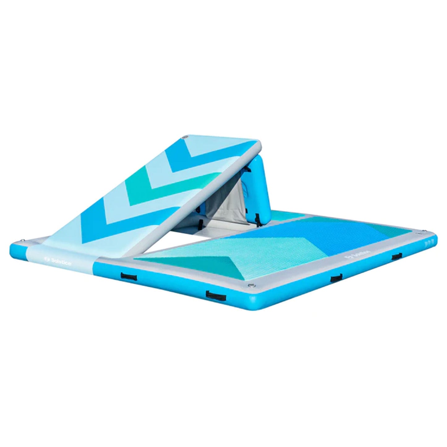 Solstice 10' x 8' Inflatable Convertible Floating Slide Dock with Pump and Bag - Find Fresh Goods