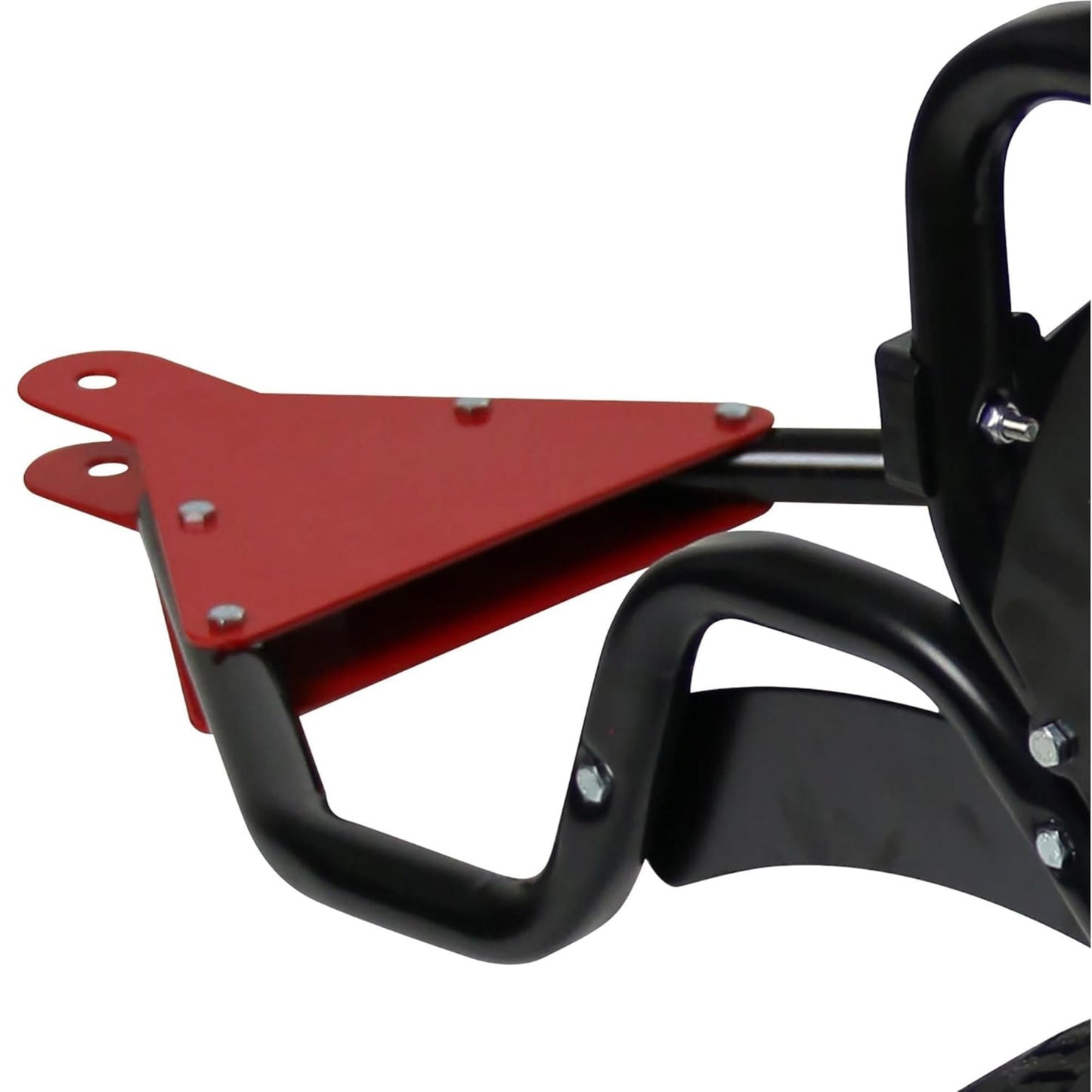 Chapin Tow Behind Spreader, Trailer Hitch with Auto-Stop, 150 lb Capacity, Red