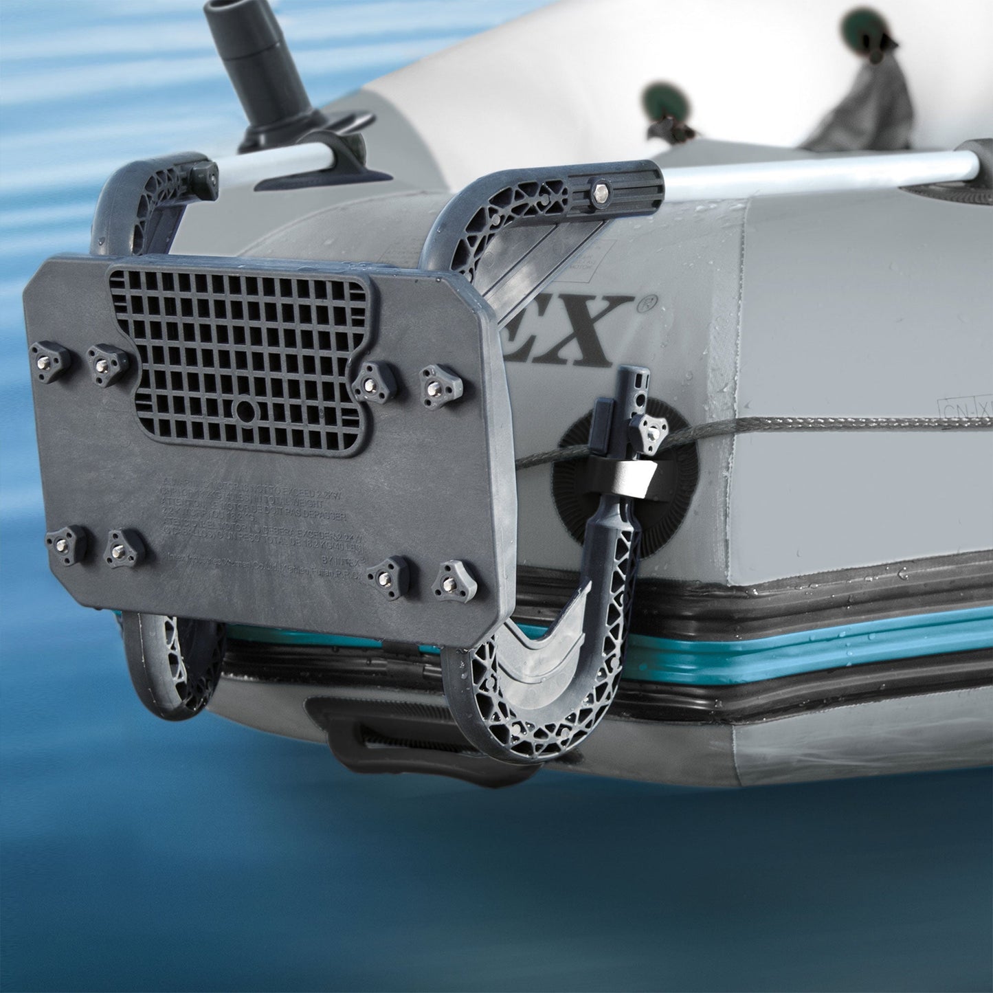 INTEX 12 Volt 8 Speed Trolling Motor, Mount Kit and Mariner 4-Person Boat Set - Find Fresh Goods