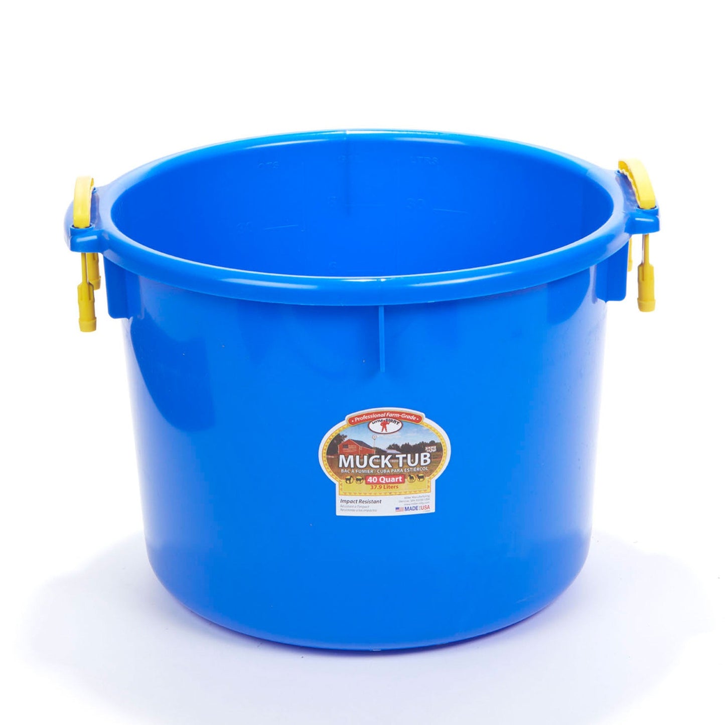 Little Giant 40 Quart Durable and Versatile Utility Muck Tub w/Handles, Blue