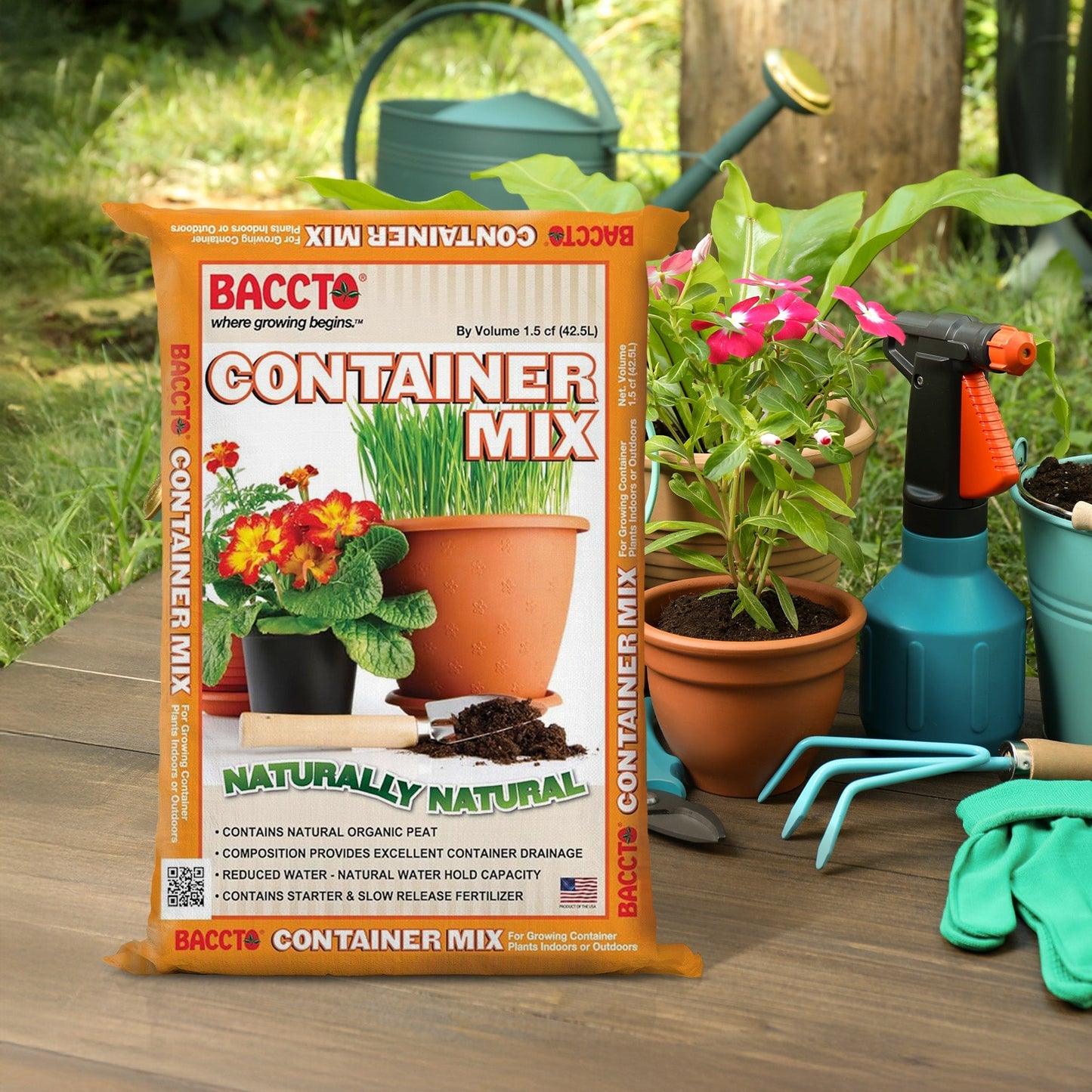 Michigan Peat Company BACCTO Container Planting Mix with Starter, 1.5 Cubic Feet