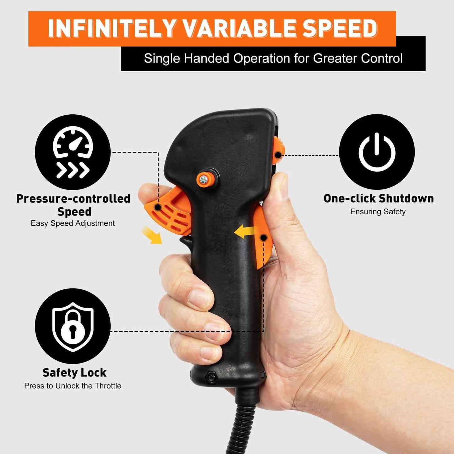 Aiqidi 6800 RPM at 79 Gal/S 63cc Gas Powered Backpack Leaf Blower, Adjustable Speed