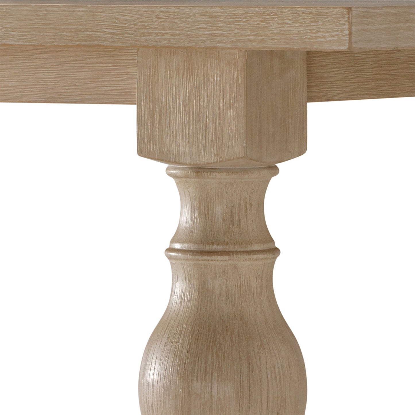 Leon Classical Wooden Dining Table in Antiqued White Finish