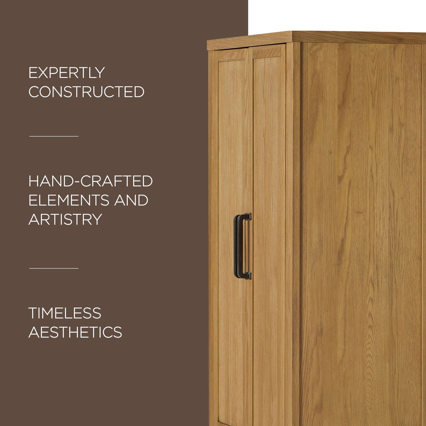 Maven Lane Vaughn Rustic Wooden Cabinet in Weathered Natural Finish