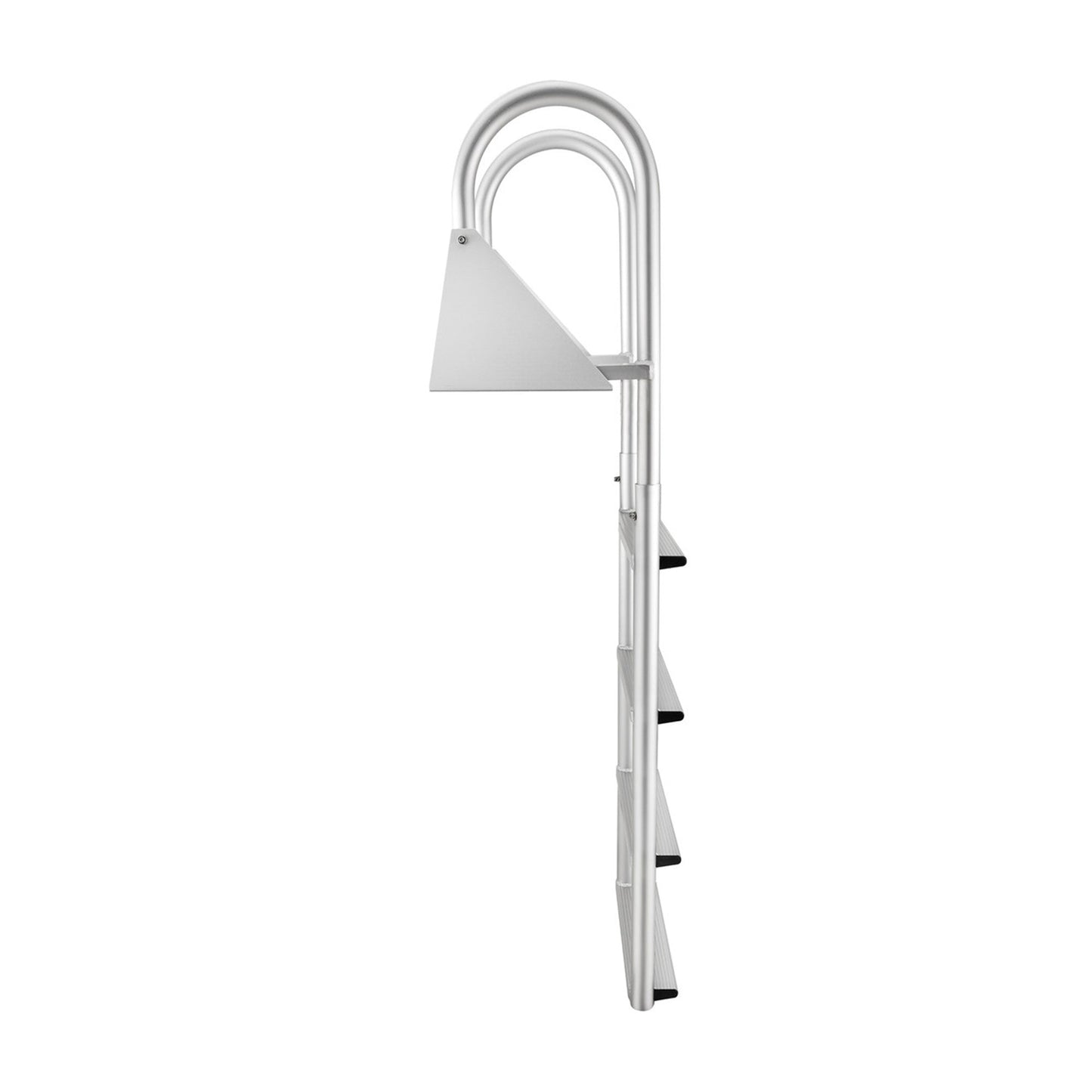 RecPro 4 Step Aluminum Marine Grade Dock Pier Attachment Flip Up Ladder, Silver - Find Fresh Goods