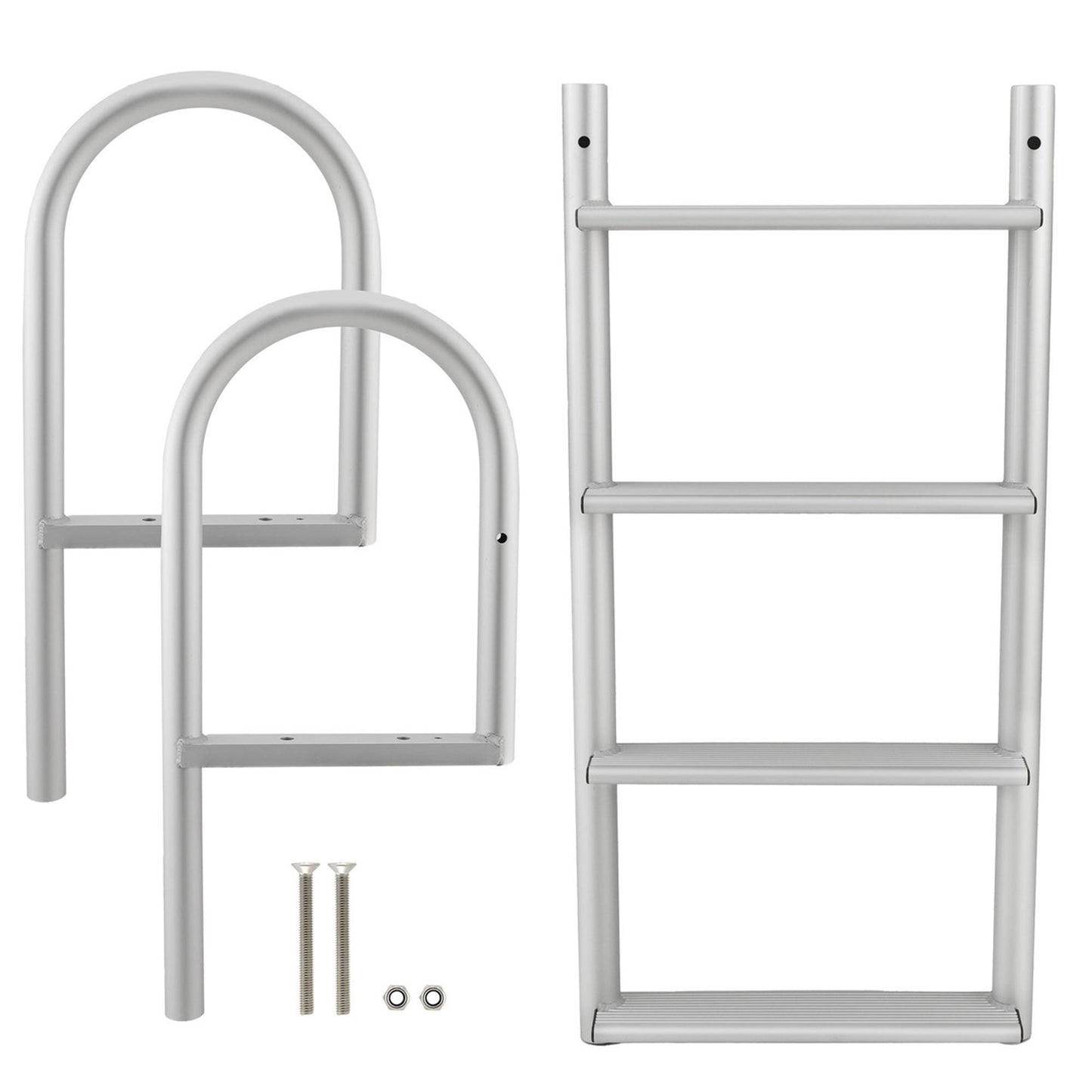 RecPro 4 Step Aluminum Marine Grade Dock and Pier Stationary Ladder, Silver - Find Fresh Goods