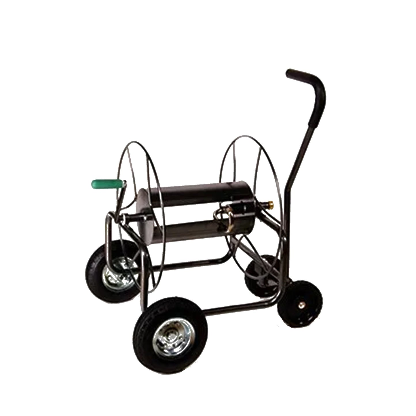 Yard Butler 4 Wheel Heavy Duty Steel Hose Truck Holds 400 Feet of Hose, Black