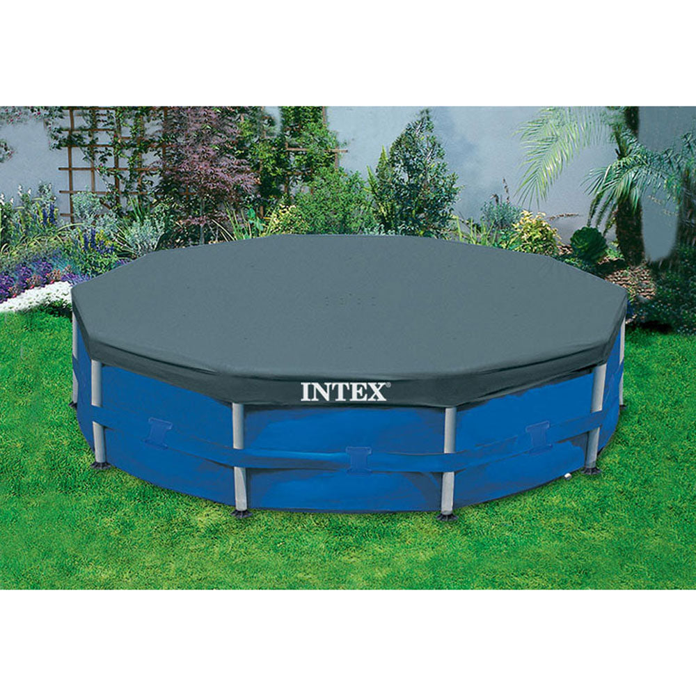 Intex 10'x30" Round Above Ground Swimming Pool & 10' Round Swimming Pool Cover