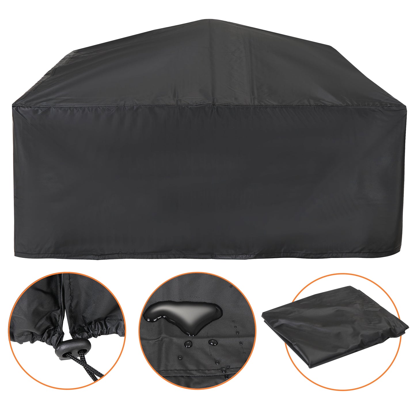 HomGarden 32'' Portable Fire Pit Wood Burning Outdoor Fireplace W/BBQ Grill & Poker & Mesh Lid