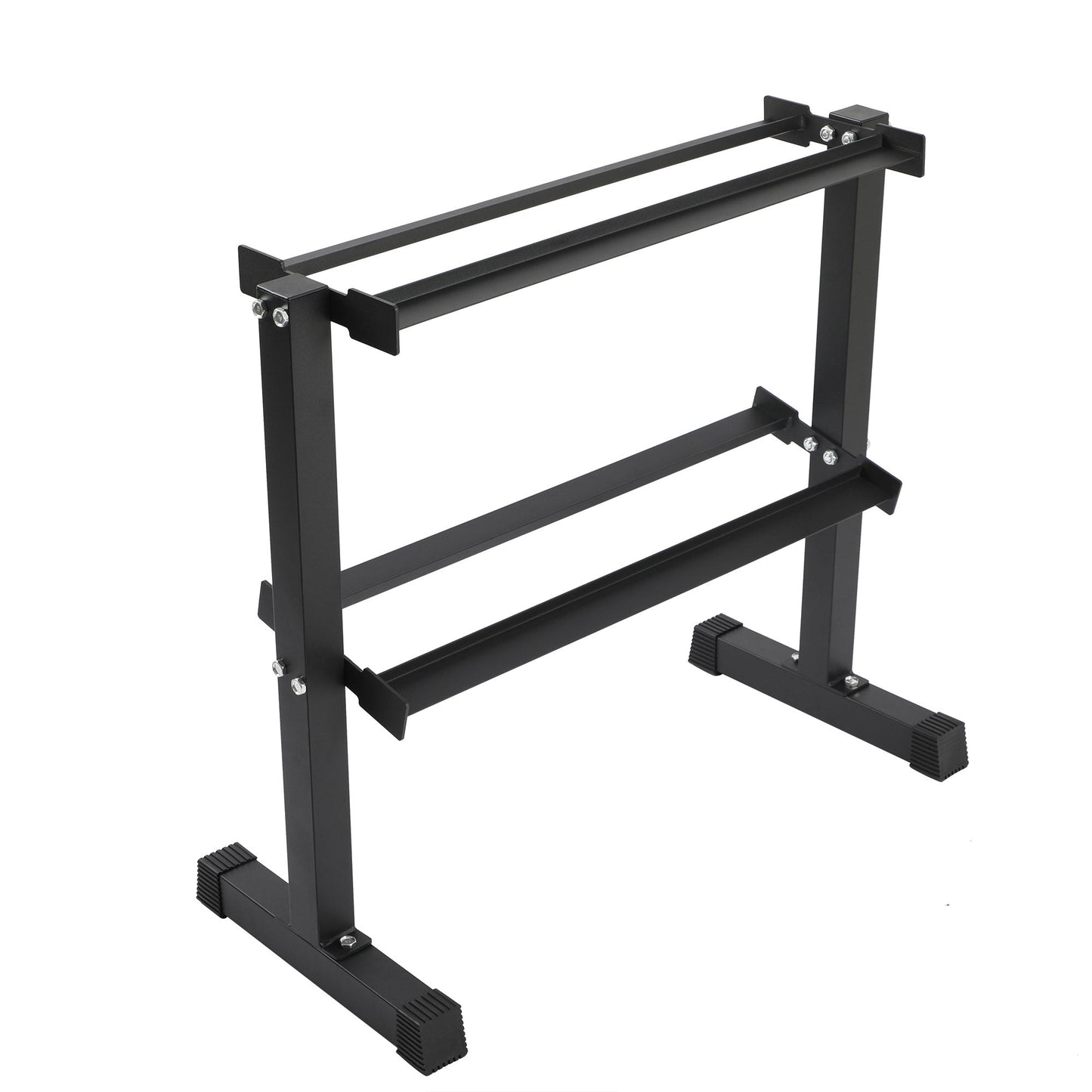 HolaHatha 150 Pound Rubber Encased Dumbbell Strength Training Weight Set w/ Rack