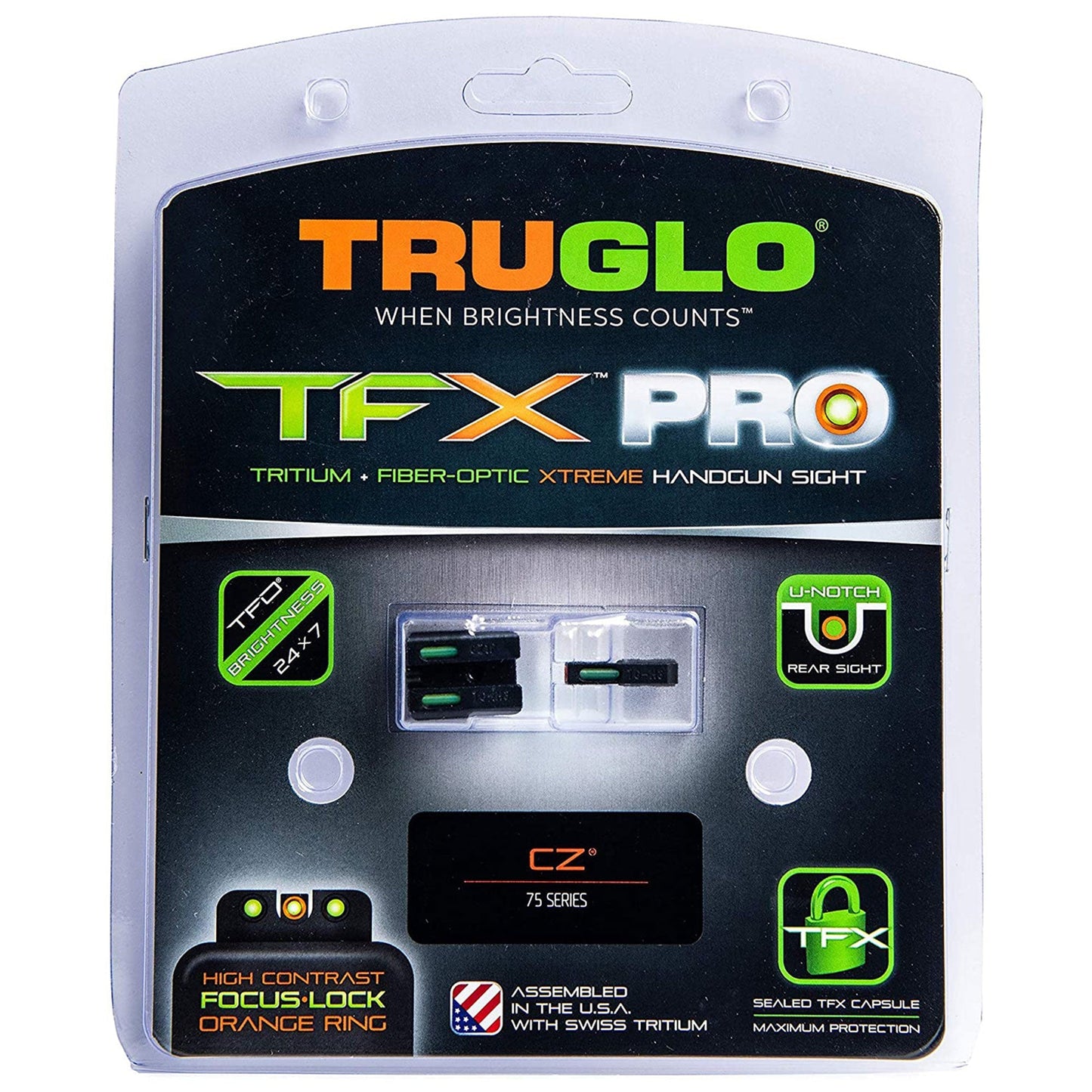 TruGlo TFK Pro Fiber Optic Tritium Handgun Pistol Sight Accessories (3 Pack)