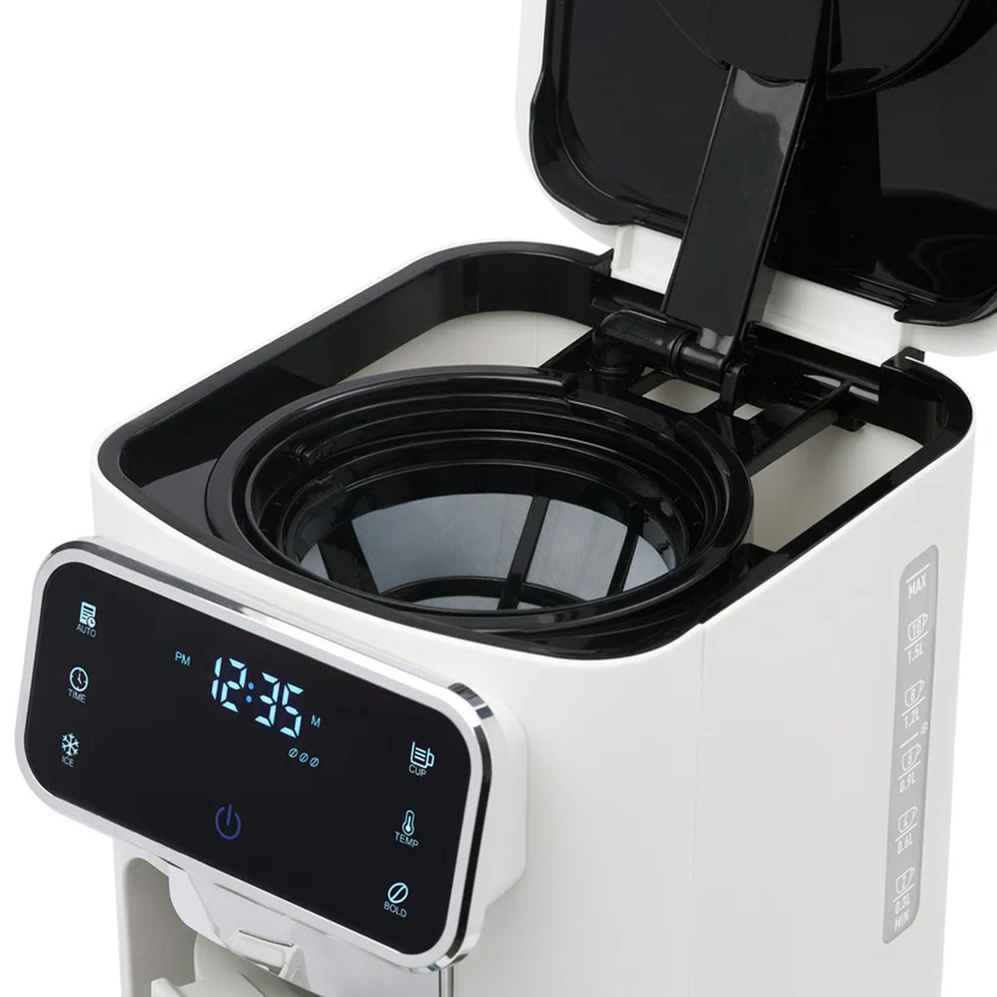 Haden Dual Brew 10 Cup Hot & Ice Programmable Digital Coffee Maker, Ivory/Chrome