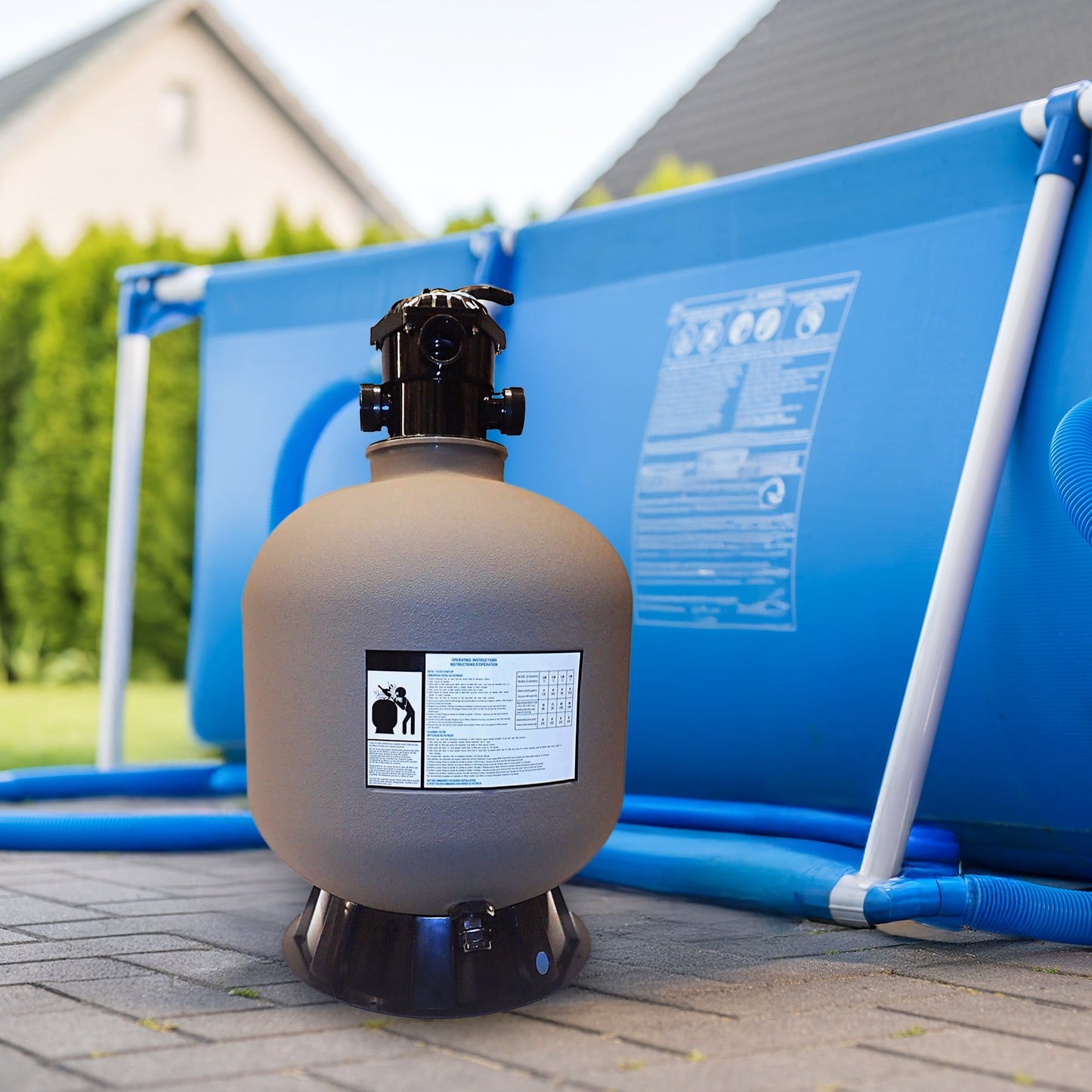 HYDROTOOLS by Swimline 19 Inch Sand Filter Combo w/ Stand, 175 Pound Capacity