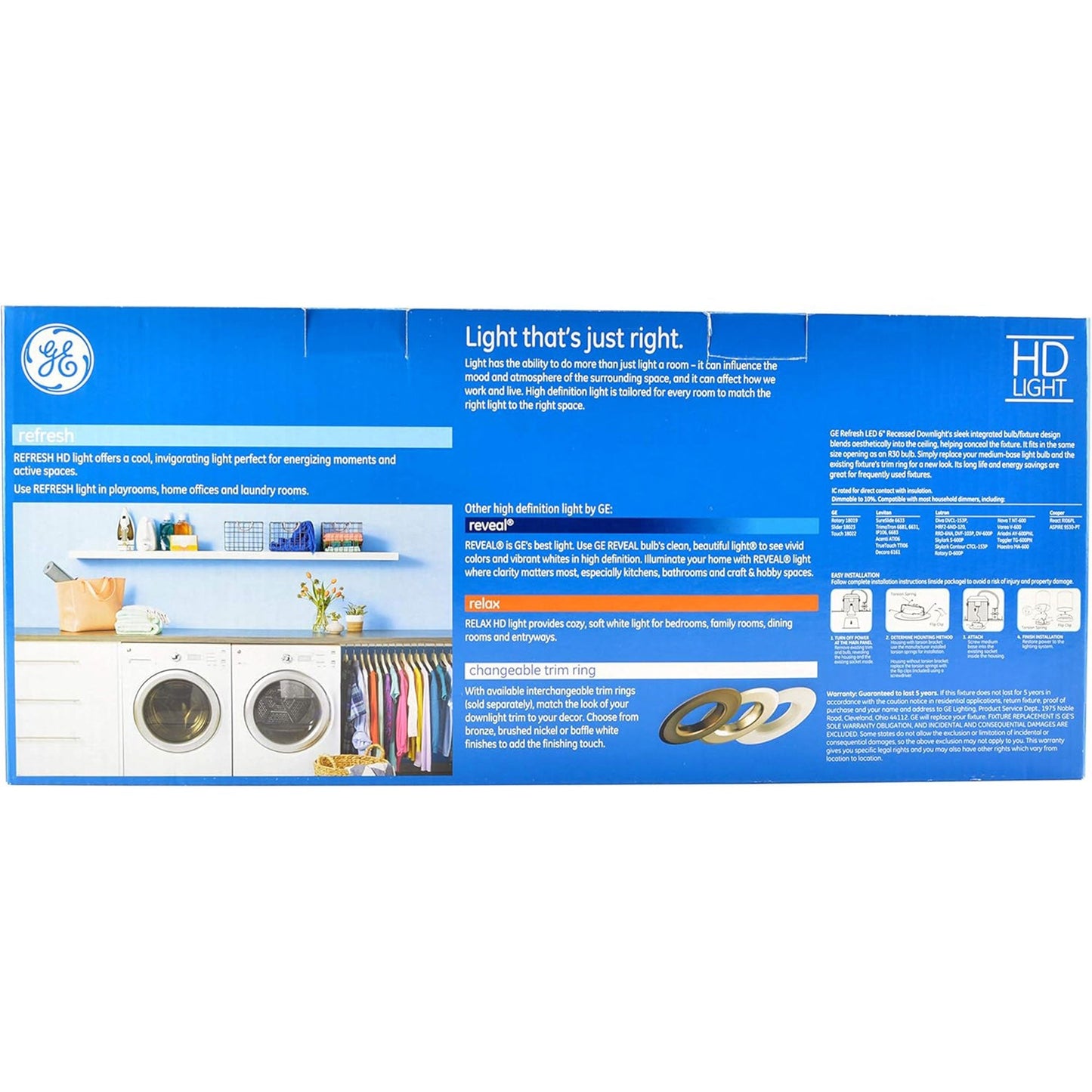 GE Lighting Refresh HD LED Light Bulbs, 750 Lumens for Indoor Use, 3 Pack, White