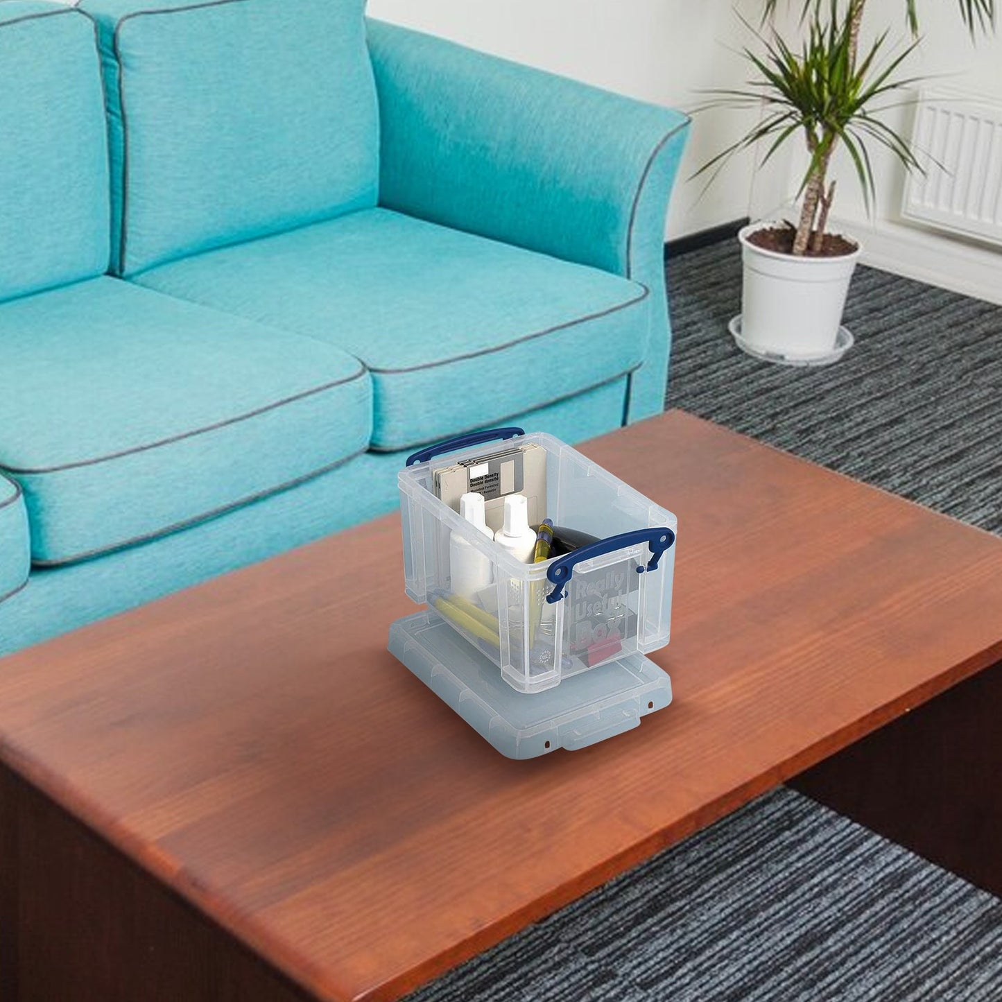 Really Useful Box 1.6L Storage Container w/Snap Lid & Clip Lock Handle, 8 Pack