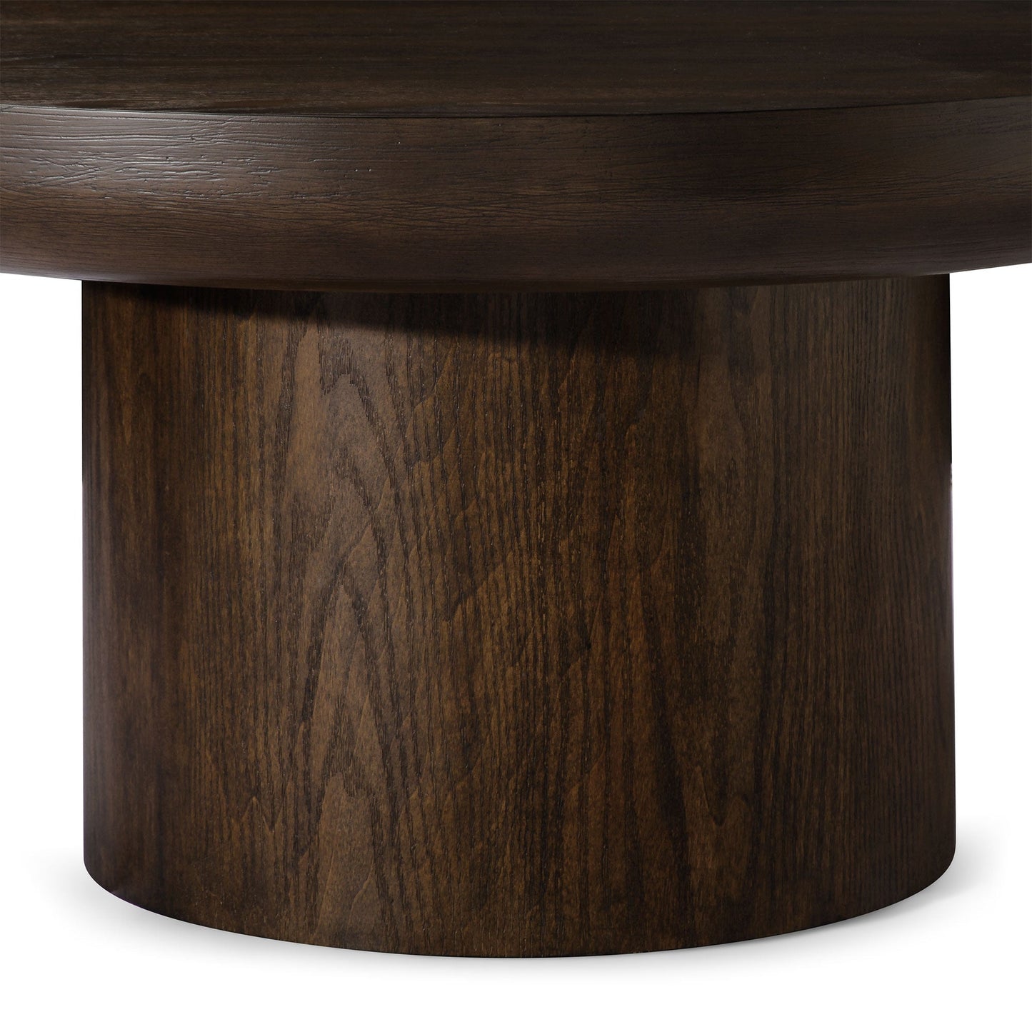 OWEN RUSTIC CIRCULAR WOODEN COFFEE TABLE IN AGED BROWN