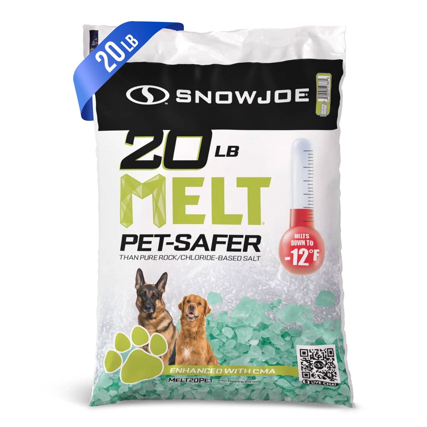 Snow Joe Pet-Safer Ice Melt Blend, Safe for Concrete/Sidewalks, 20 lb, MELT20PET