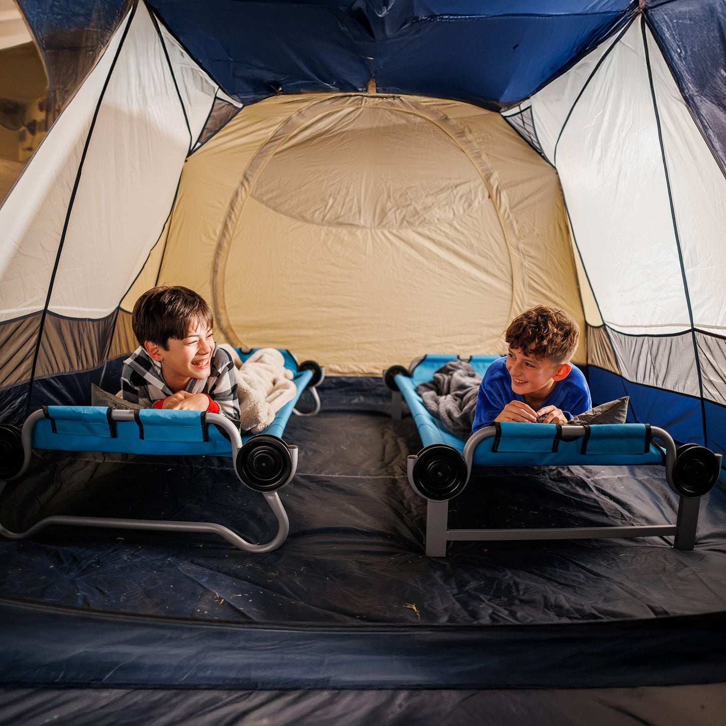 Disc-O-Bed Youth Double Cot Kid-O-Bunk w/ 200 Pound Capacity & Carry Bags, Teal