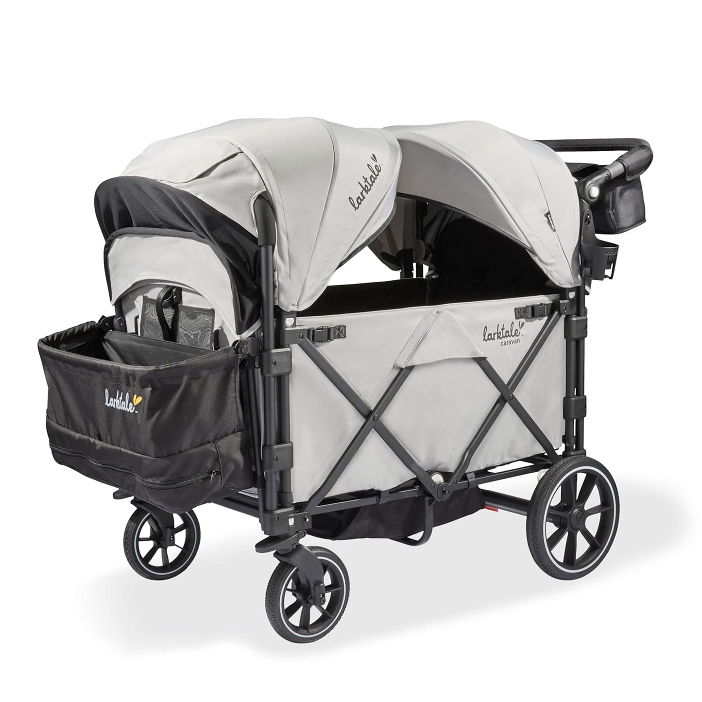 Larktale Caravan Quad Stroller, 4-Seater Wagon, 214 lb Capacity, Avalon Gray