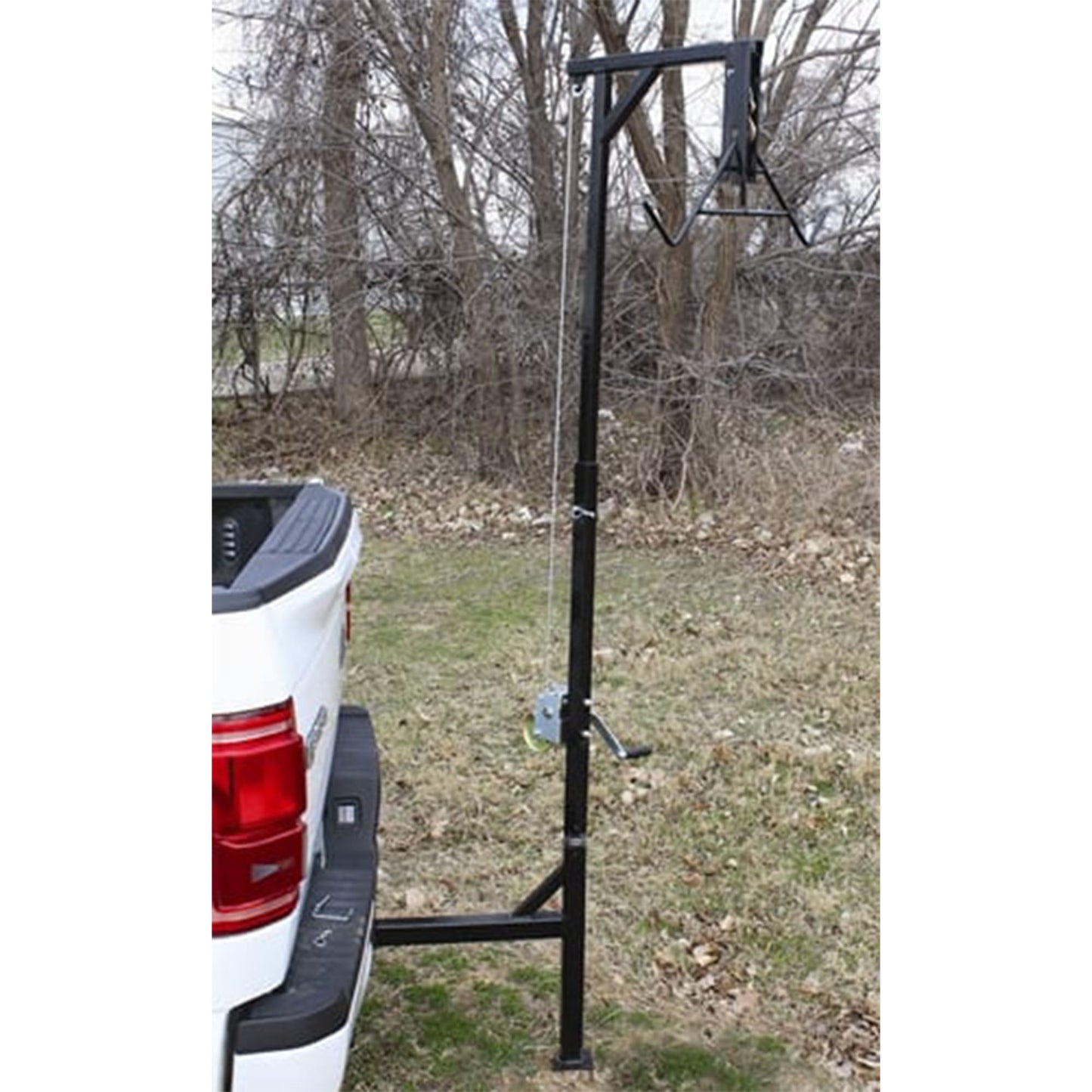HME Game Hoist Kit, Winch Gambrel, 400 Pound Capacity, Adjustable Height, Black - Find Fresh Goods